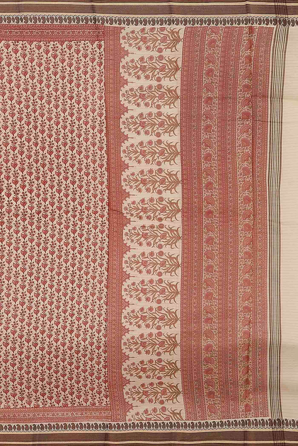 Peach Tussar Silk Saree