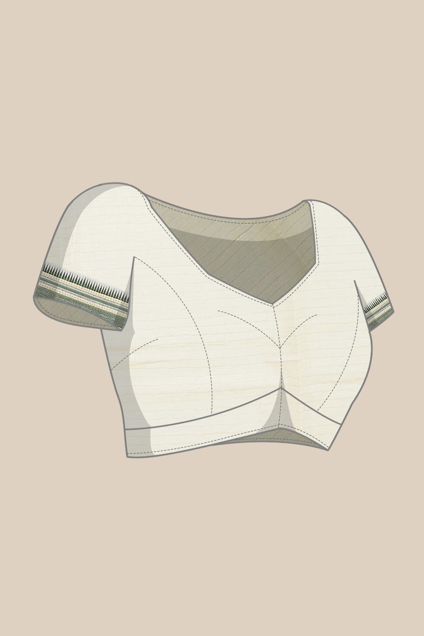 Cream Tussar Silk Saree