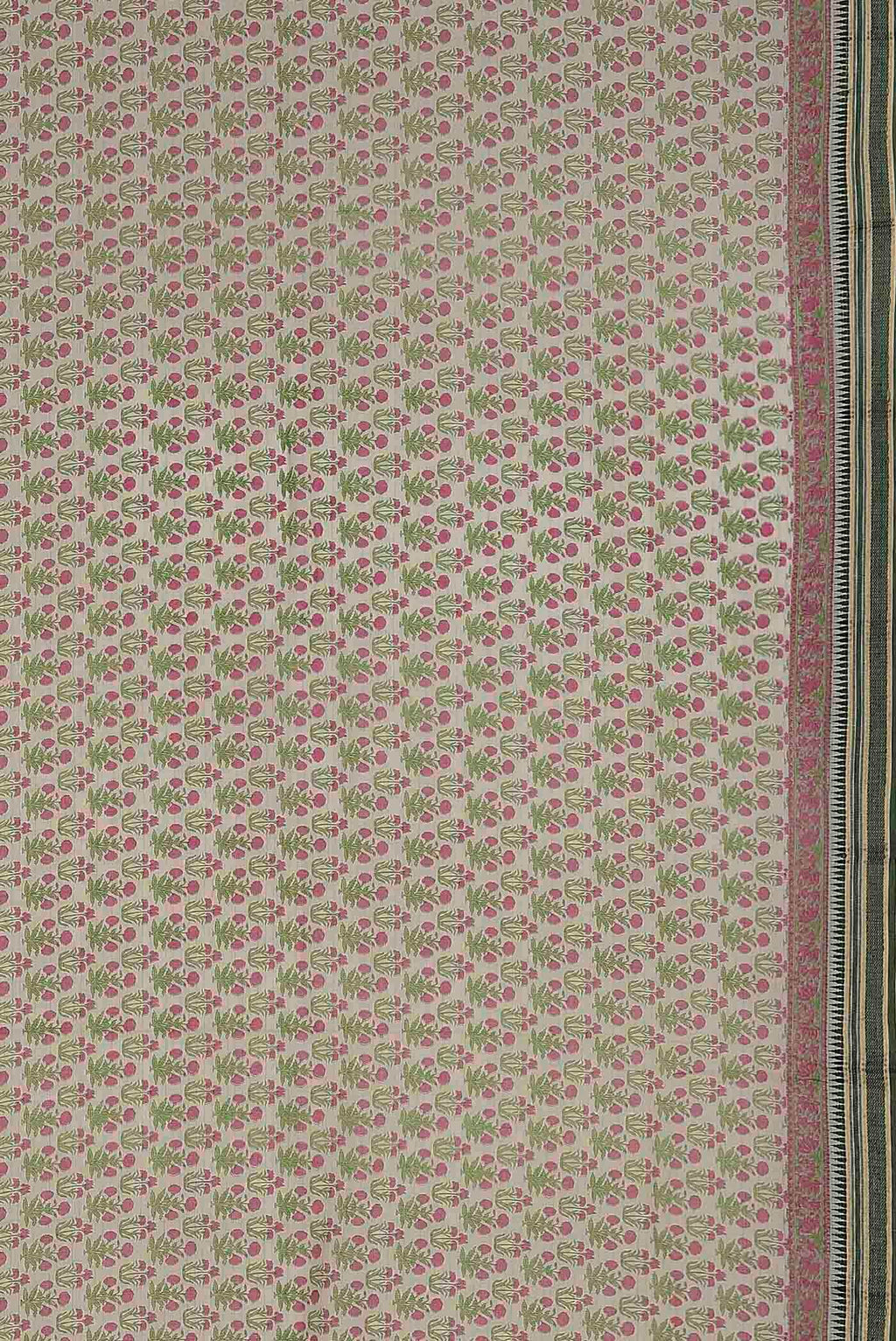 Cream Tussar Silk Saree
