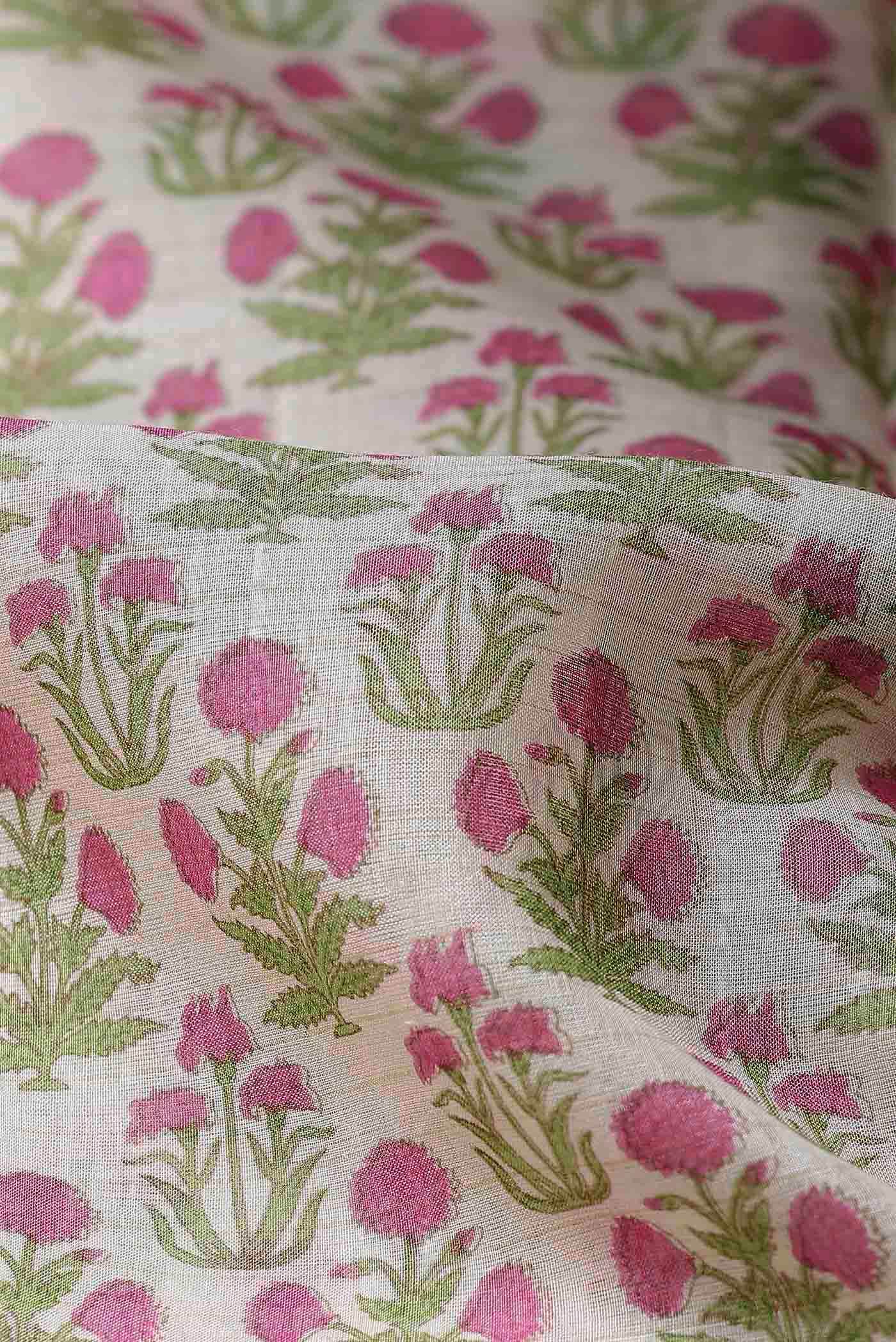 Cream Tussar Silk Saree
