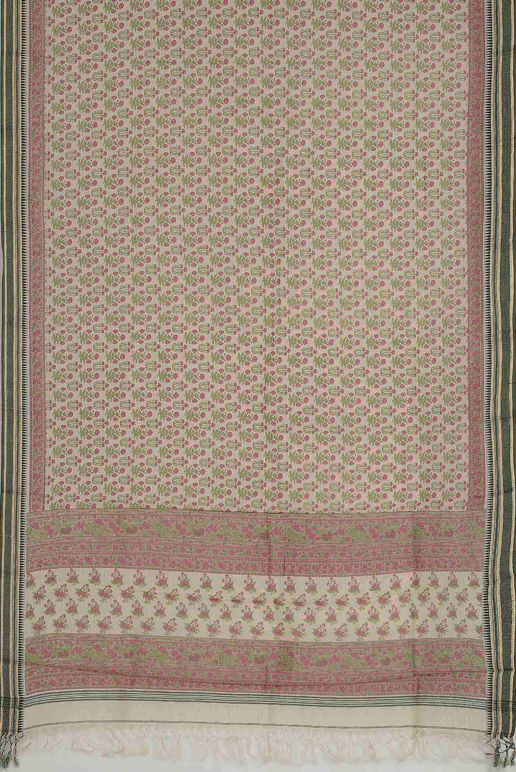 Cream Tussar Silk Saree