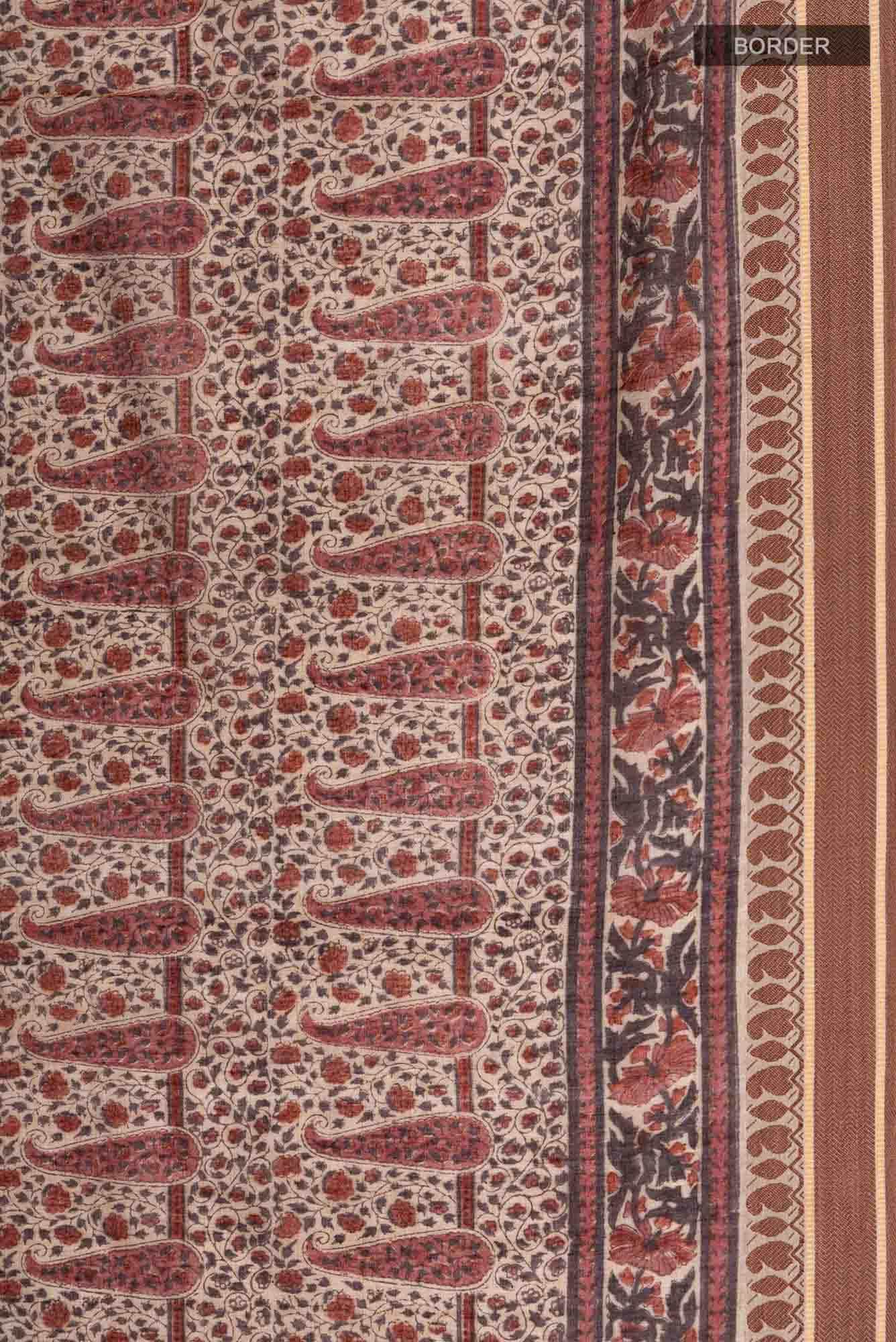 Brown Tussar Saree