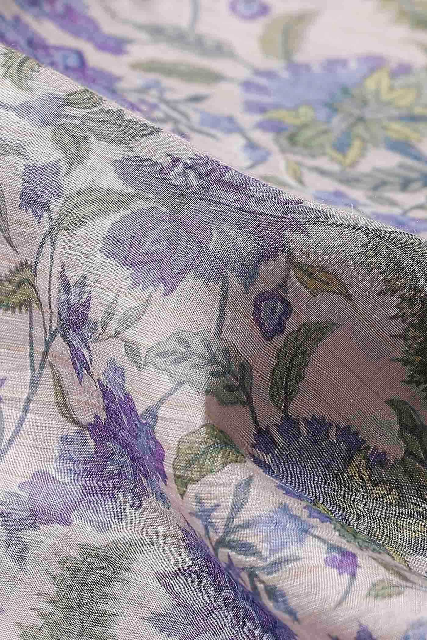 Lavender Tussar Silk Saree