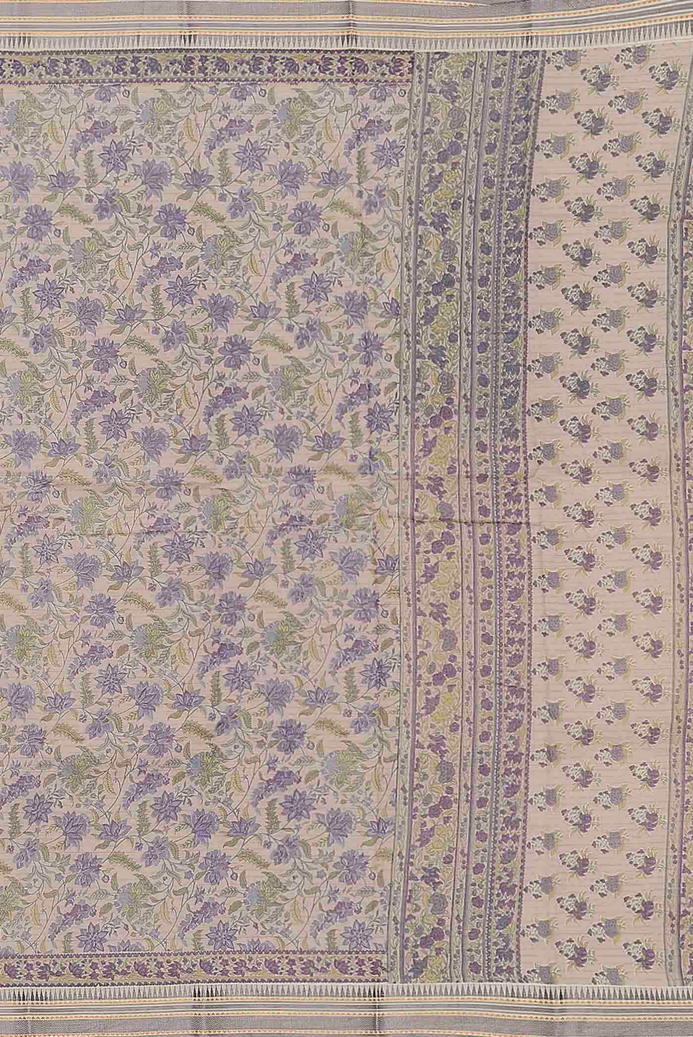 Lavender Tussar Silk Saree