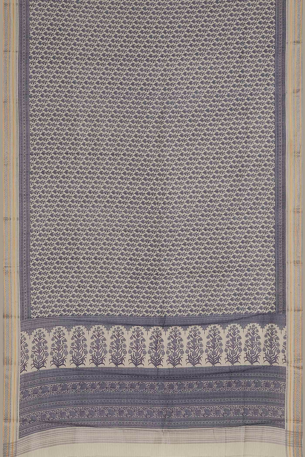 Cream Tussar Silk Saree