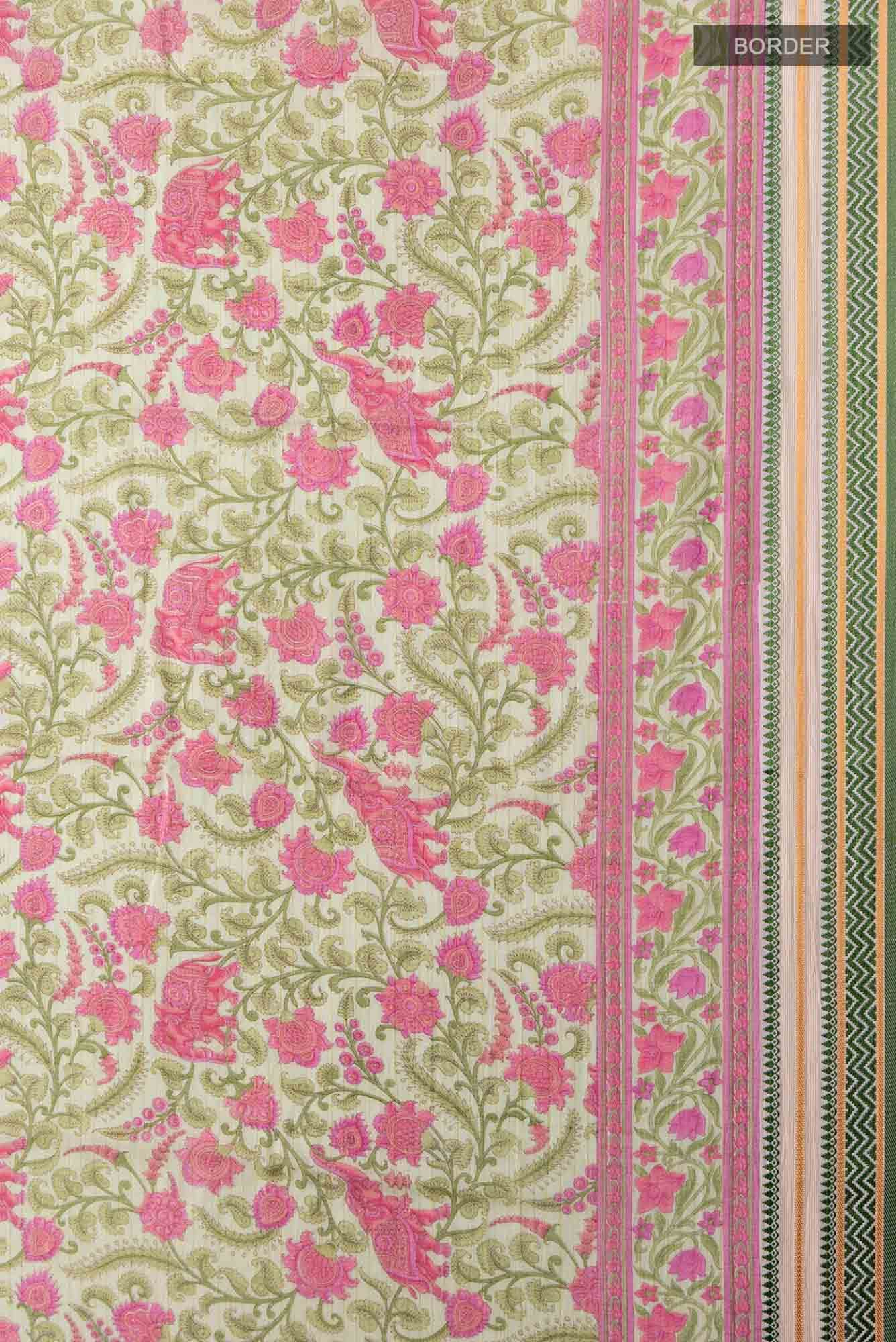 Light Green Tussar Saree