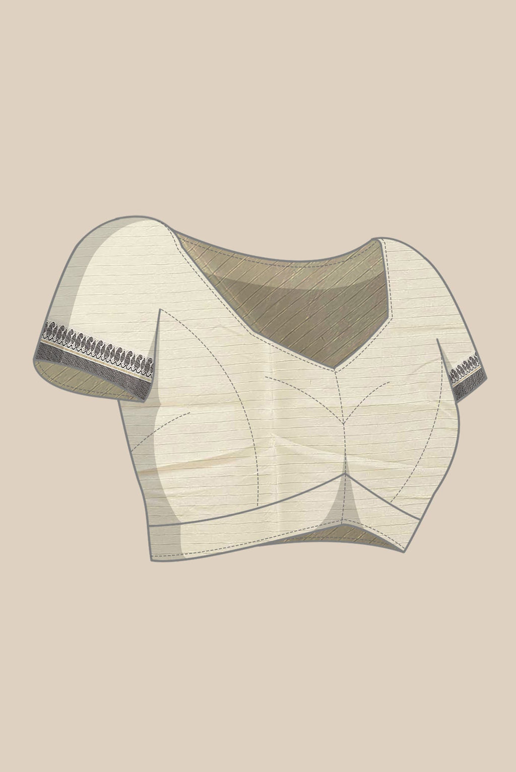 Cream Tussar Silk Saree