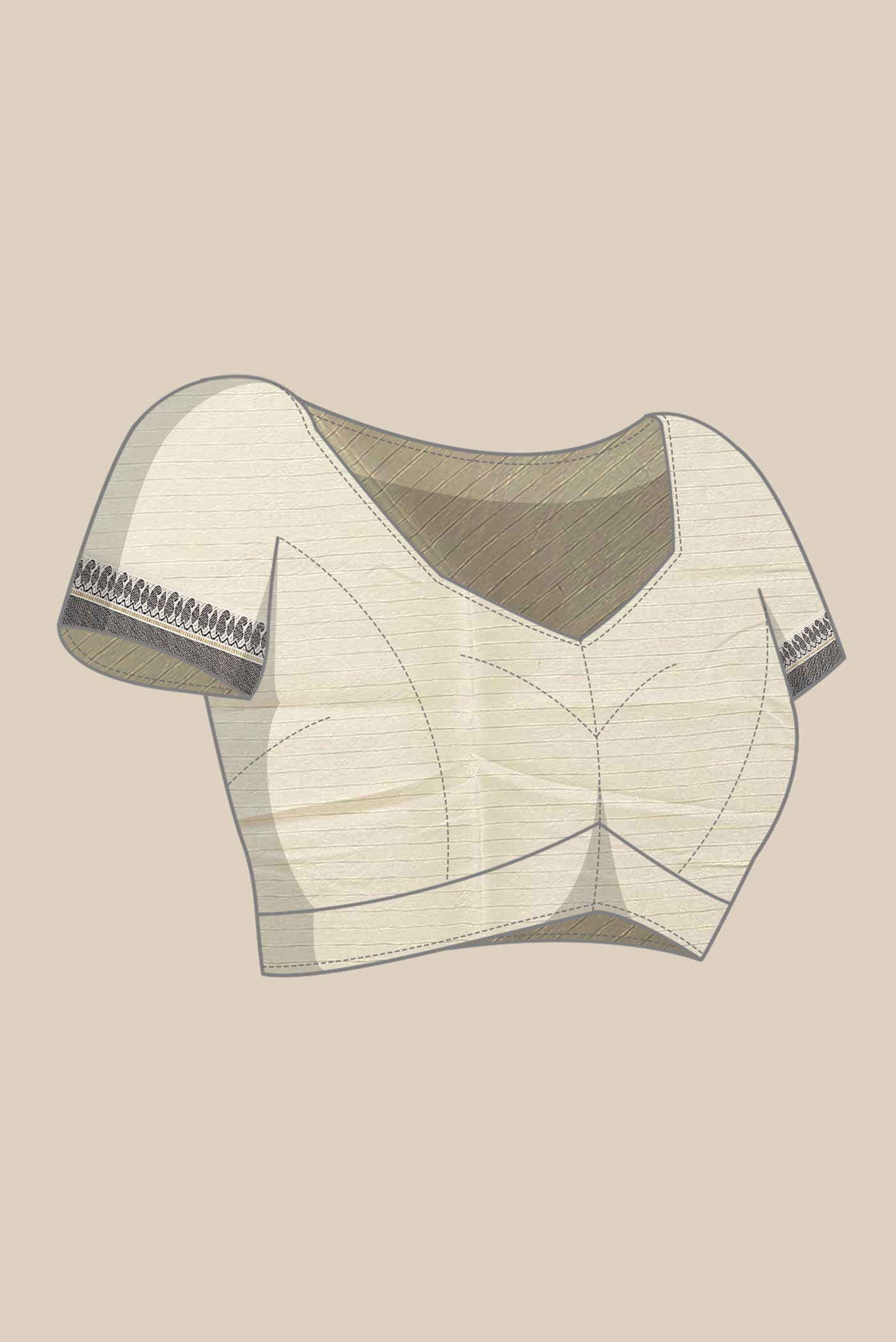 Cream Tussar Silk Saree