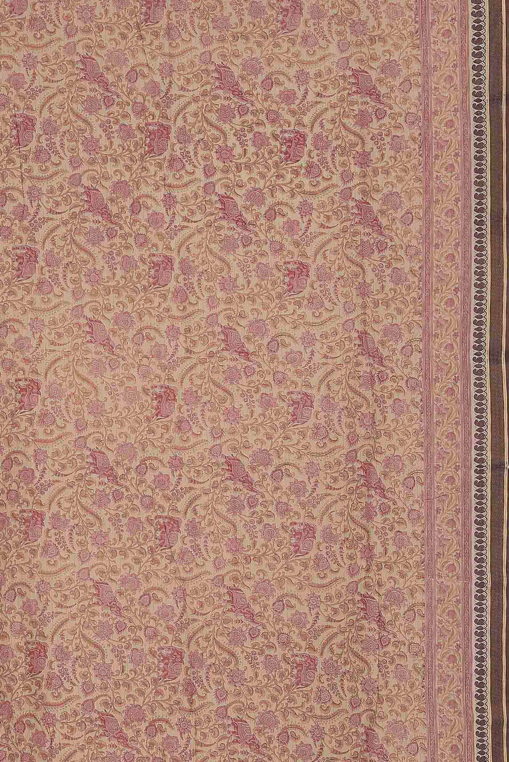 Cream Tussar Silk Saree