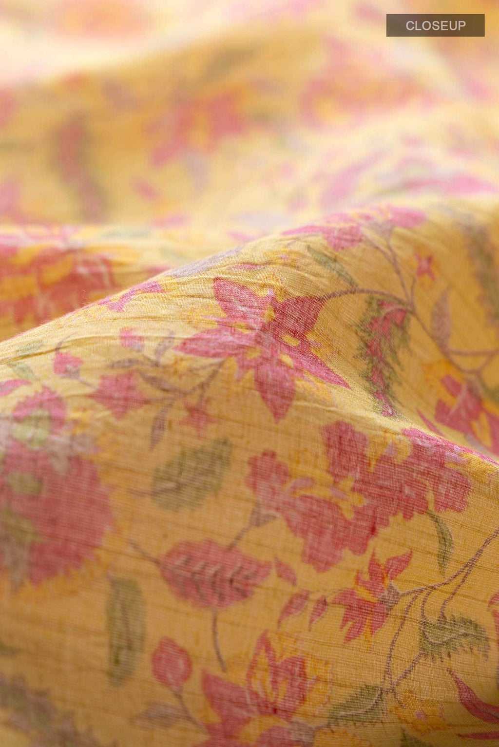 Lemon Yellow Tussar Saree
