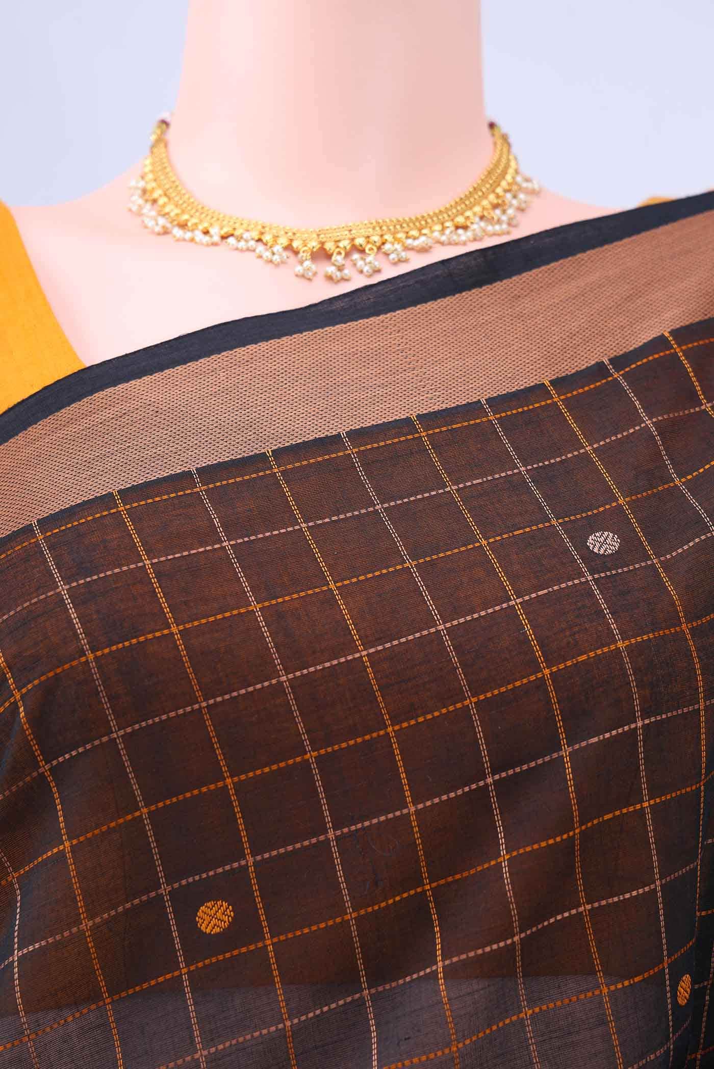 Black Coimbatore Cotton Saree
