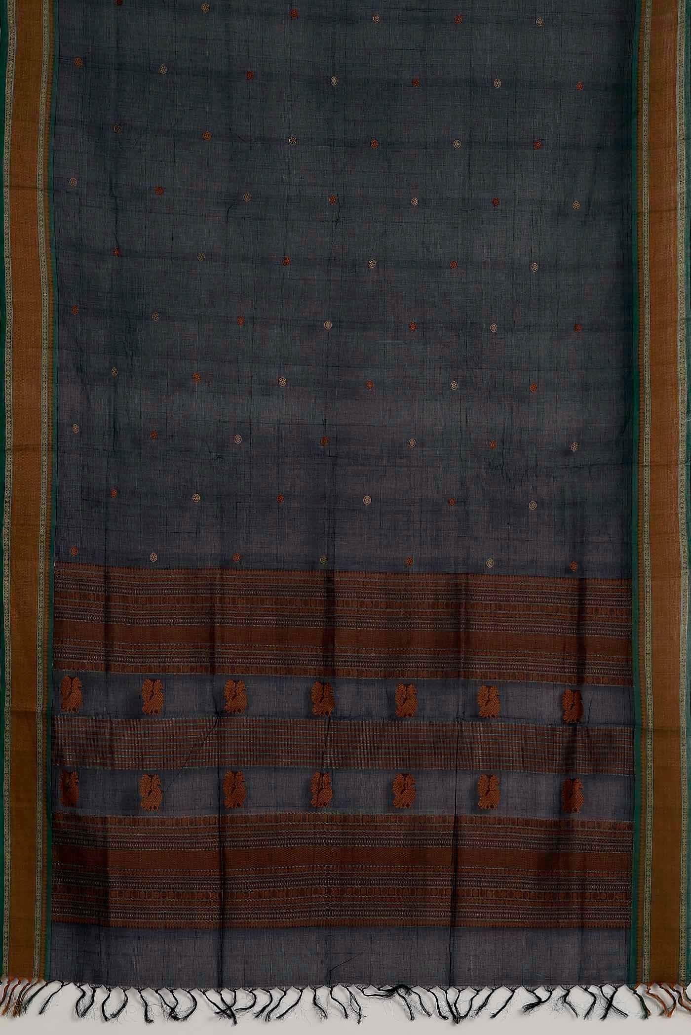 Black Coimbatore Cotton Saree