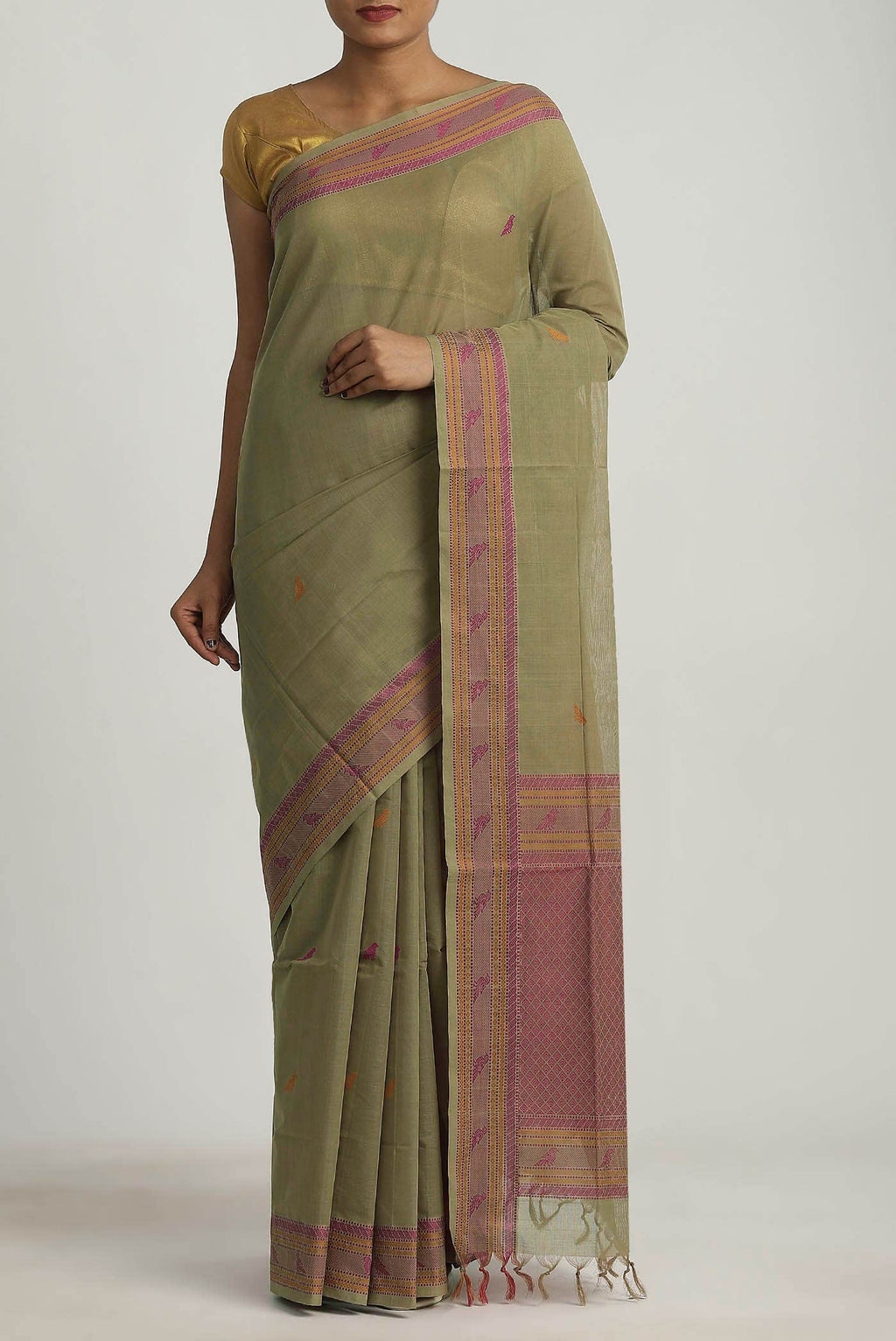 Green Coimbatore Cotton Saree