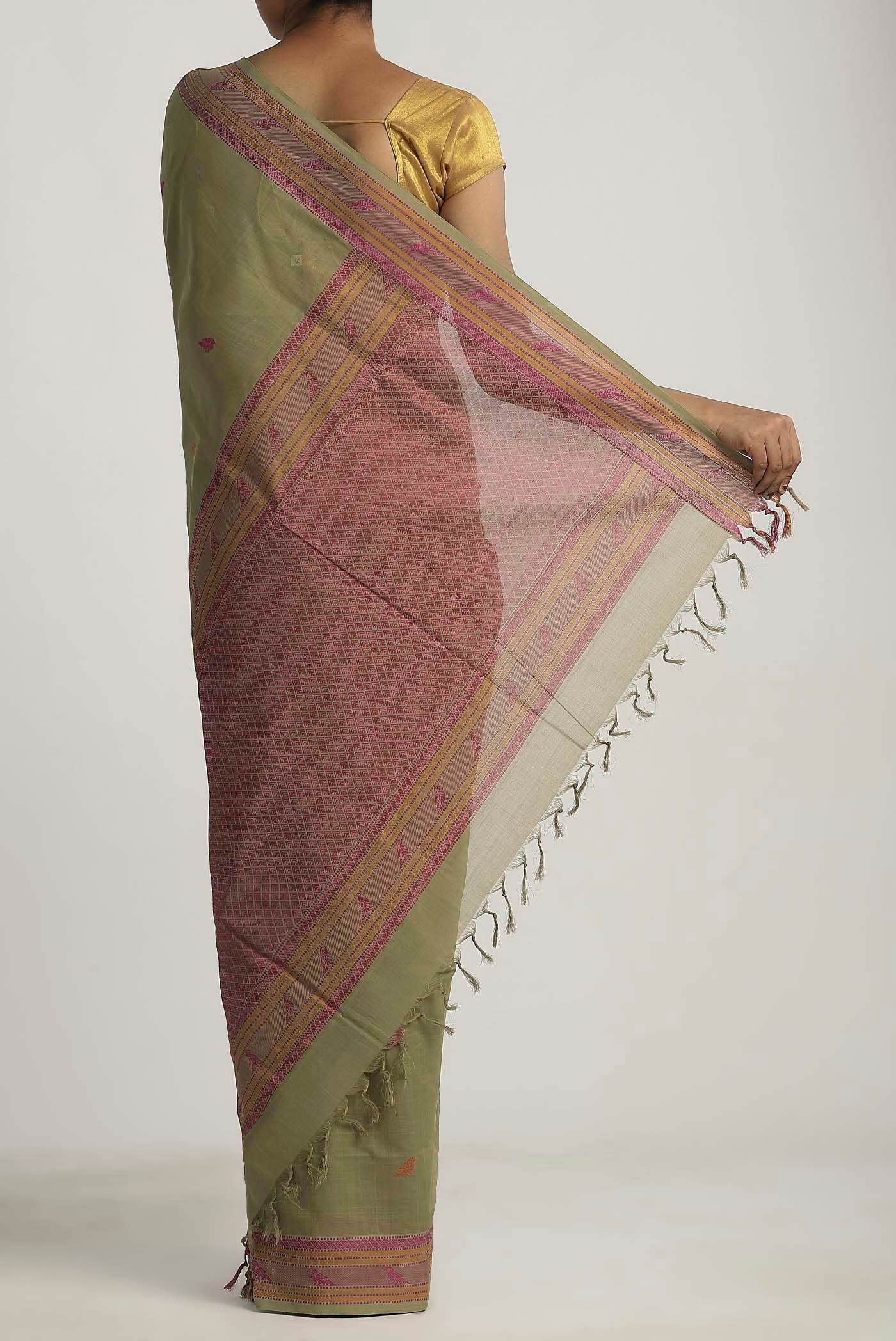 Green Coimbatore Cotton Saree