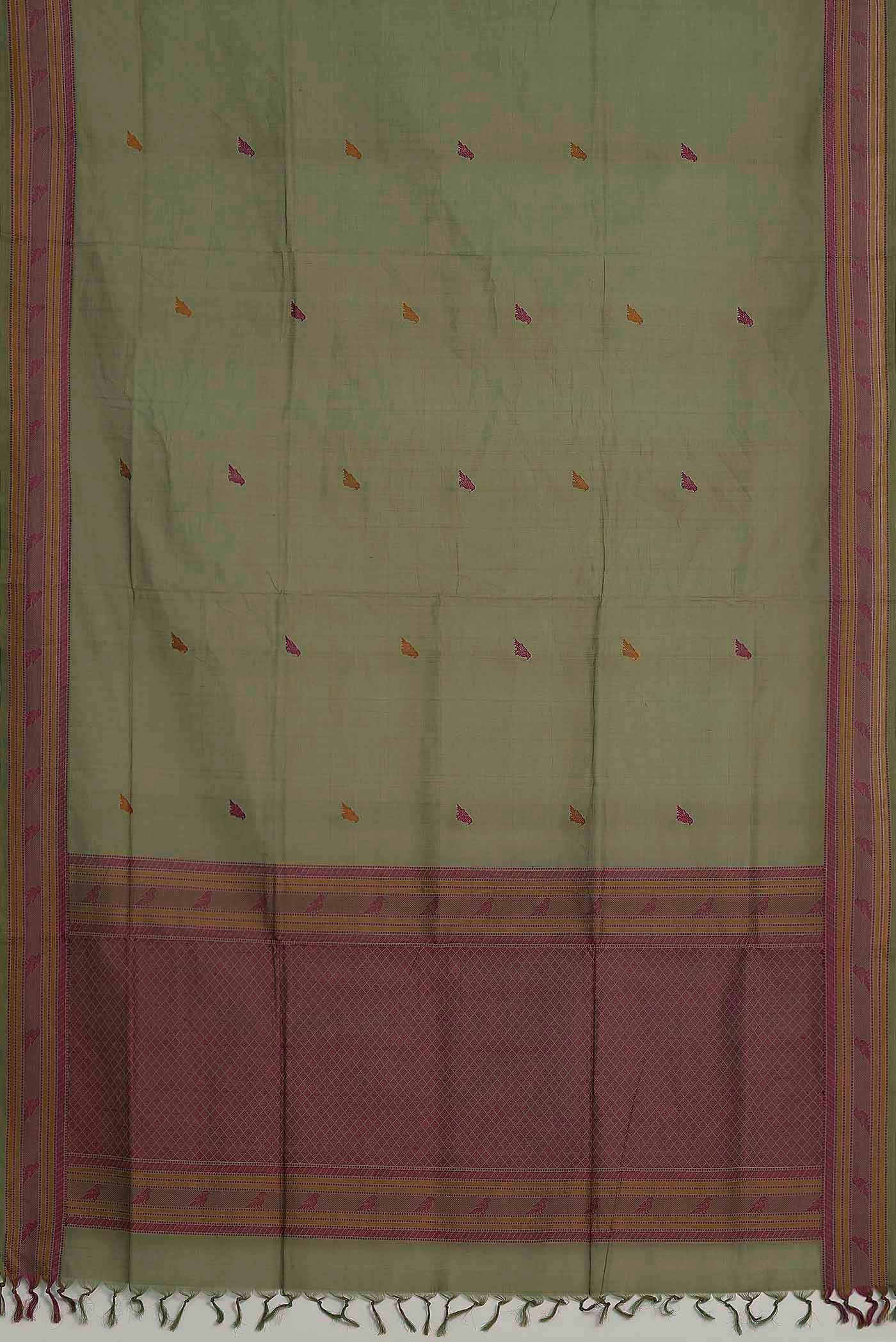 Green Coimbatore Cotton Saree