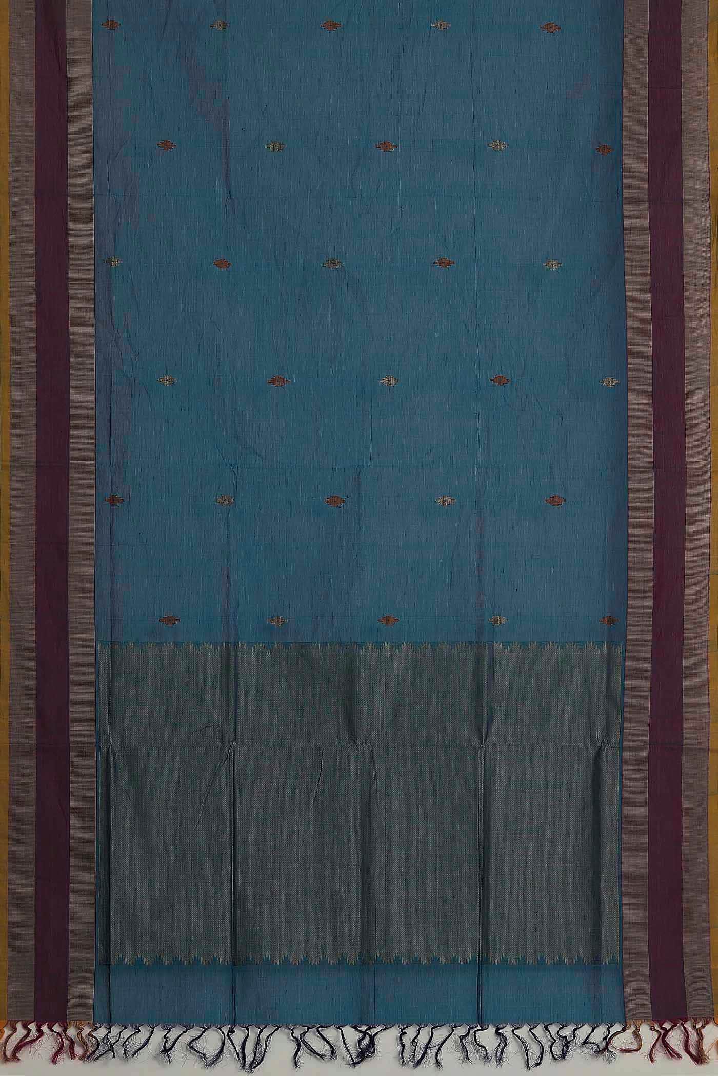Blue Coimbatore Cotton Saree