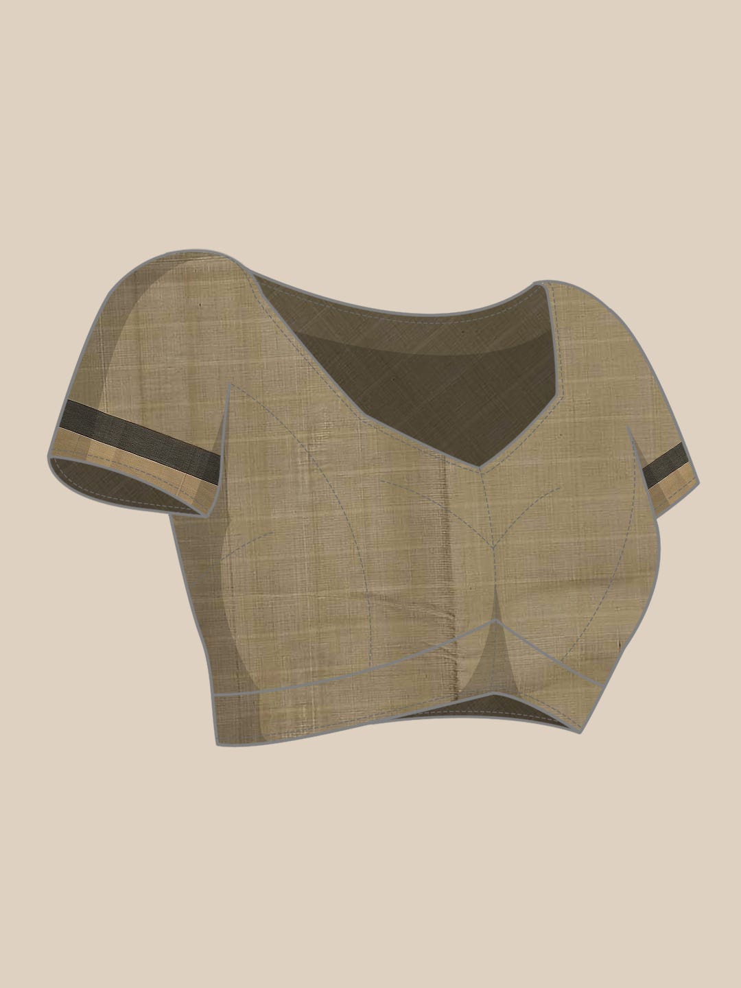 Beige Coimbatore Cotton Saree