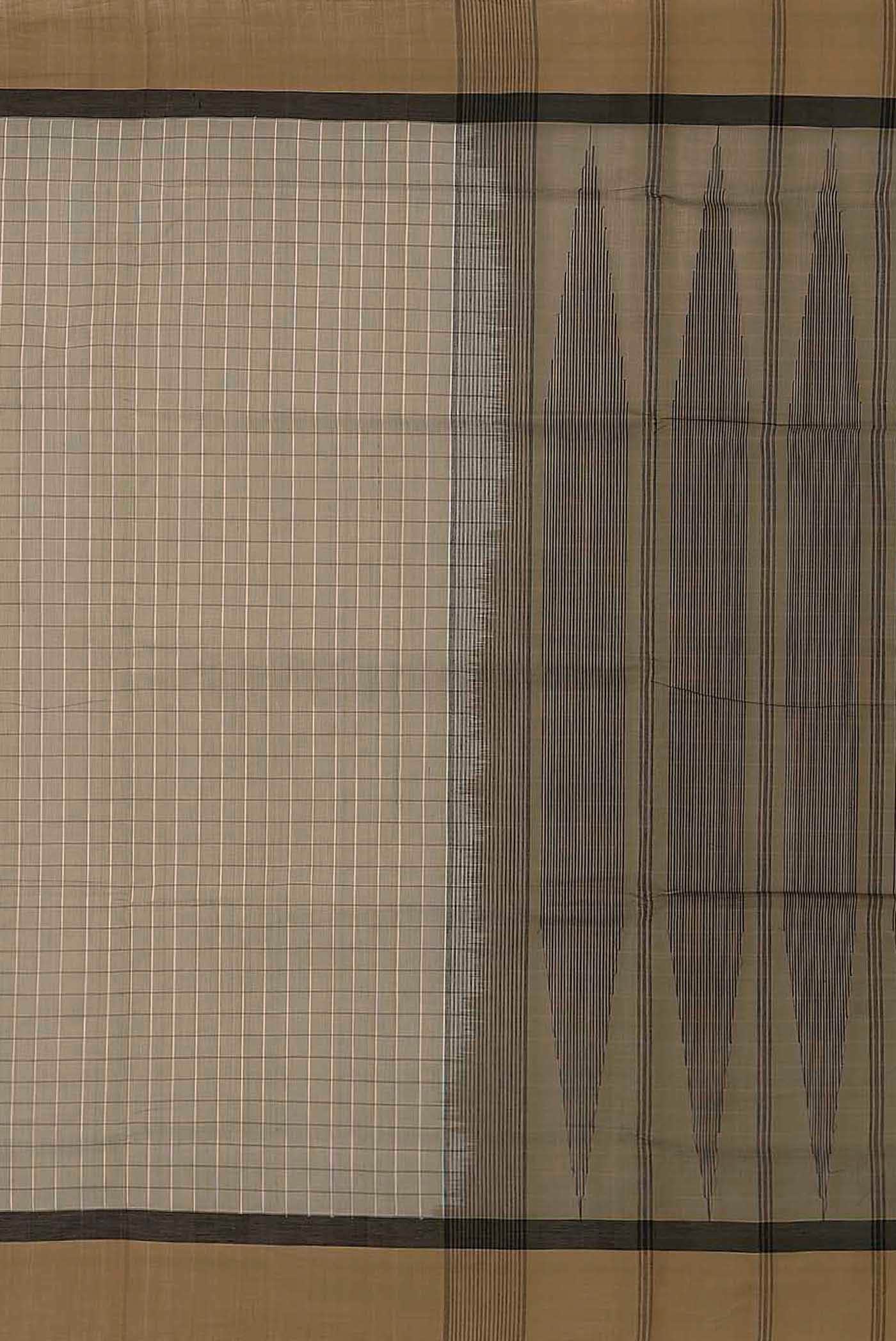 Beige Coimbatore Cotton Saree