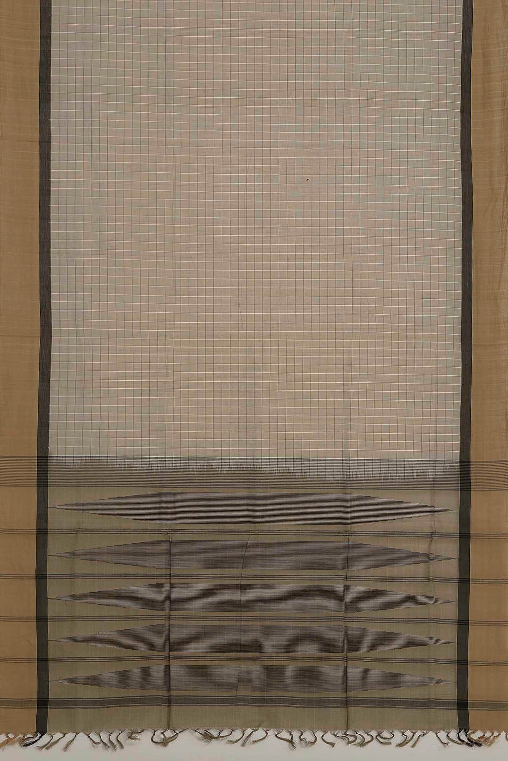 Beige Coimbatore Cotton Saree