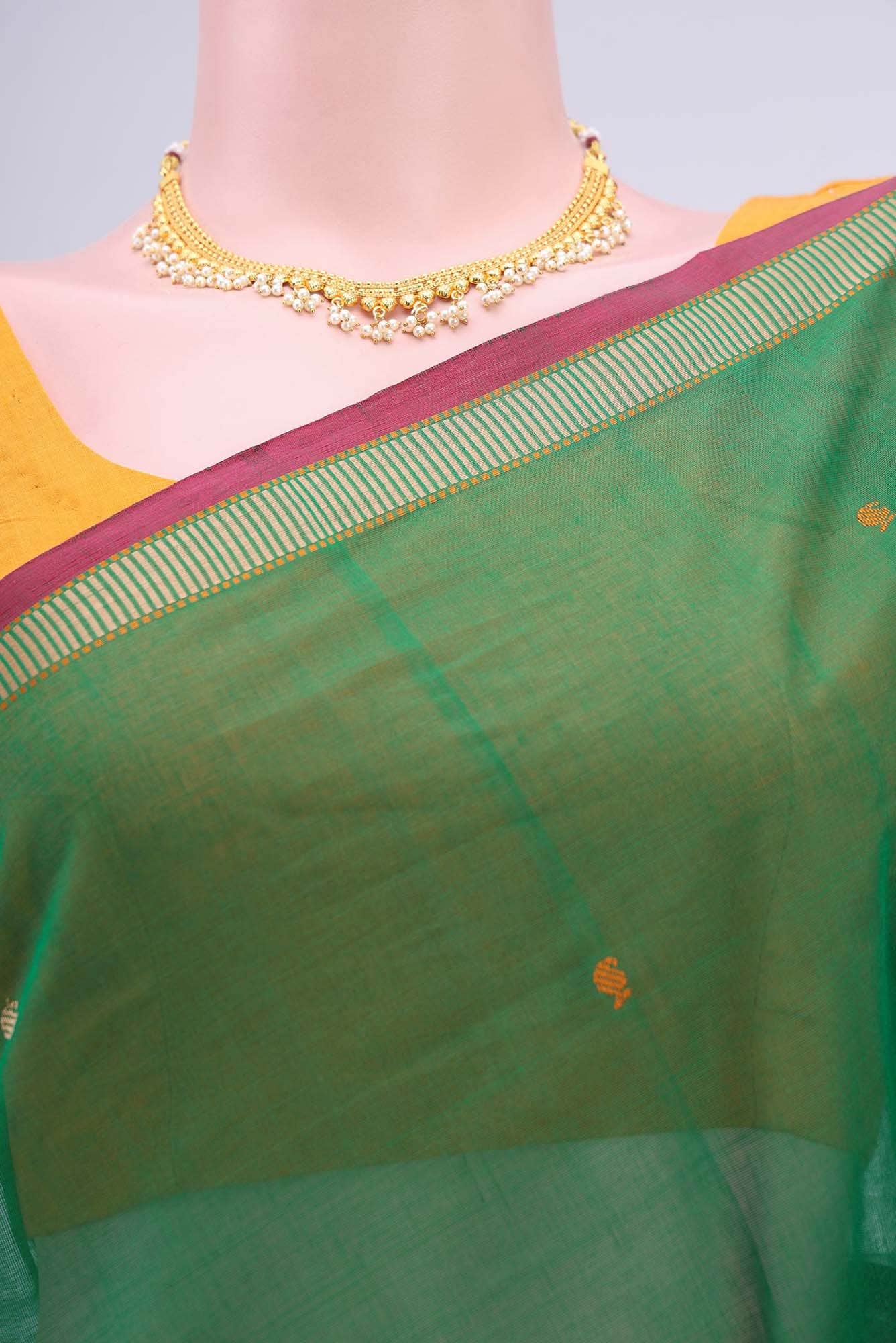 Green Coimbatore Cotton Saree