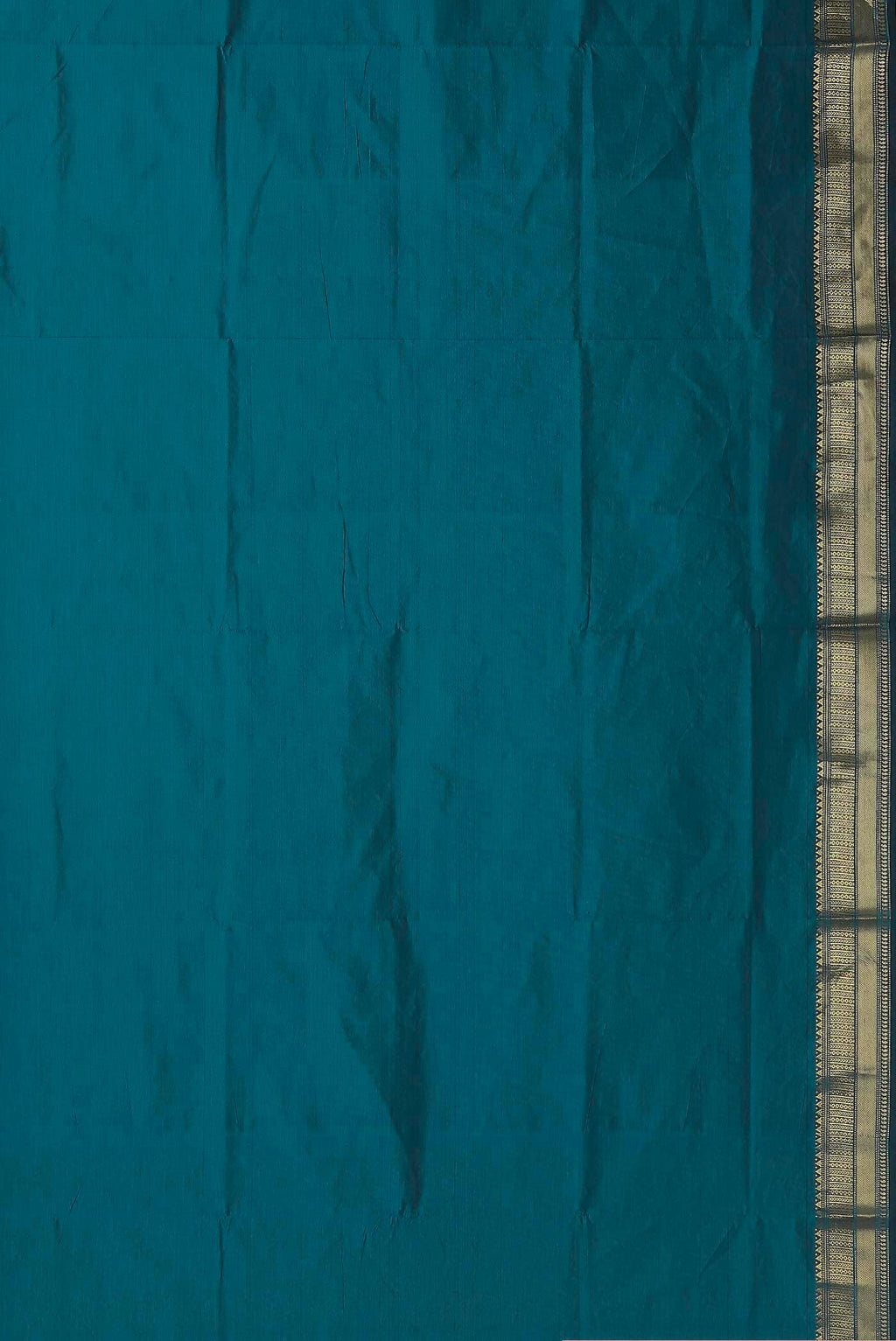 Blue Blended Poly Cotton Saree