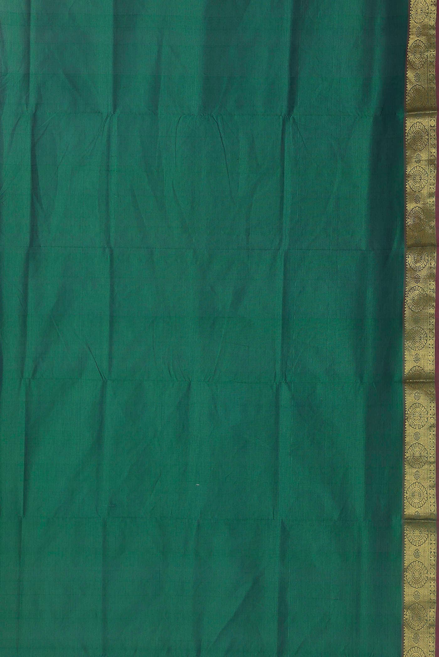 Green Blended Poly Cotton Saree