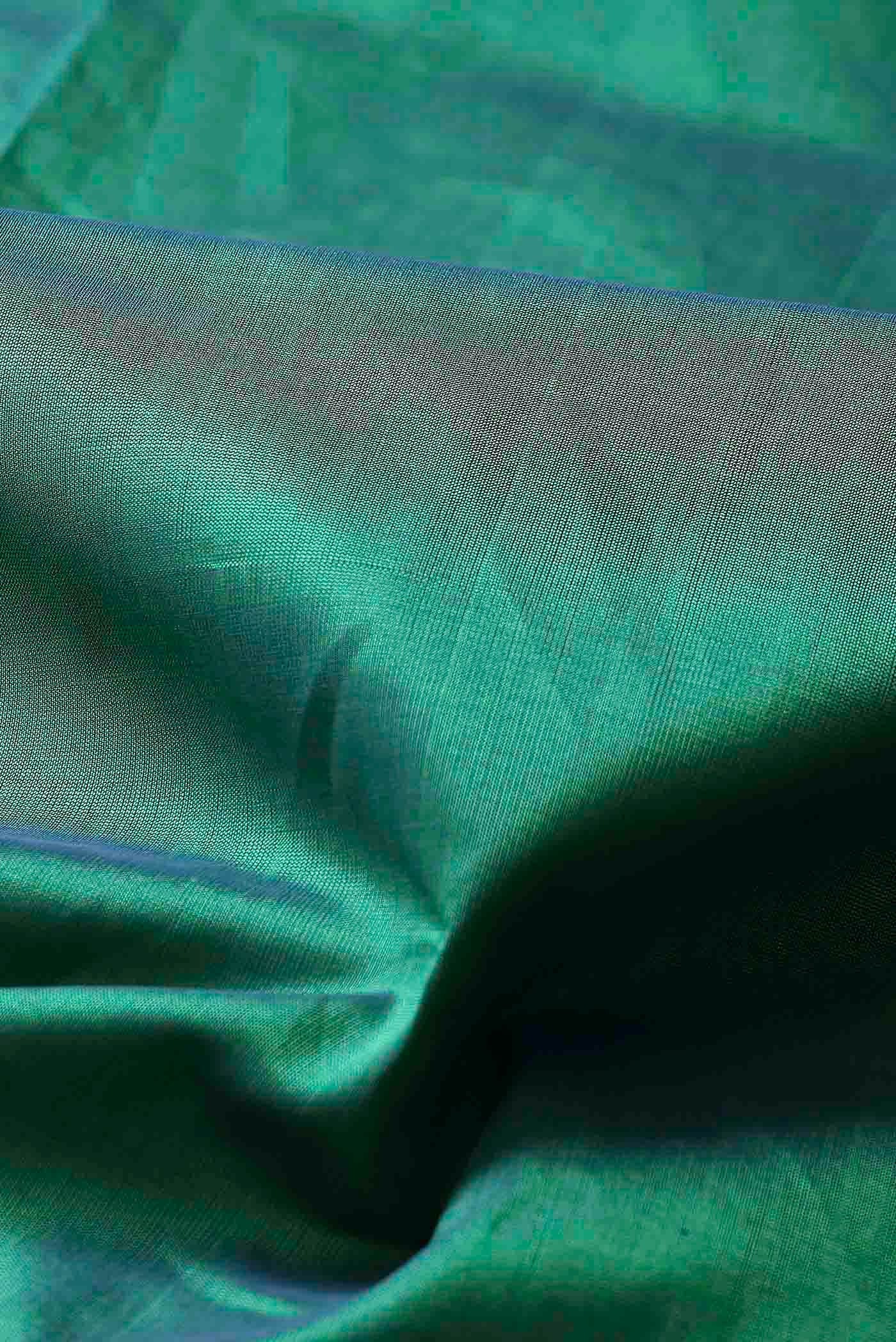 Green Blended Poly Cotton Saree