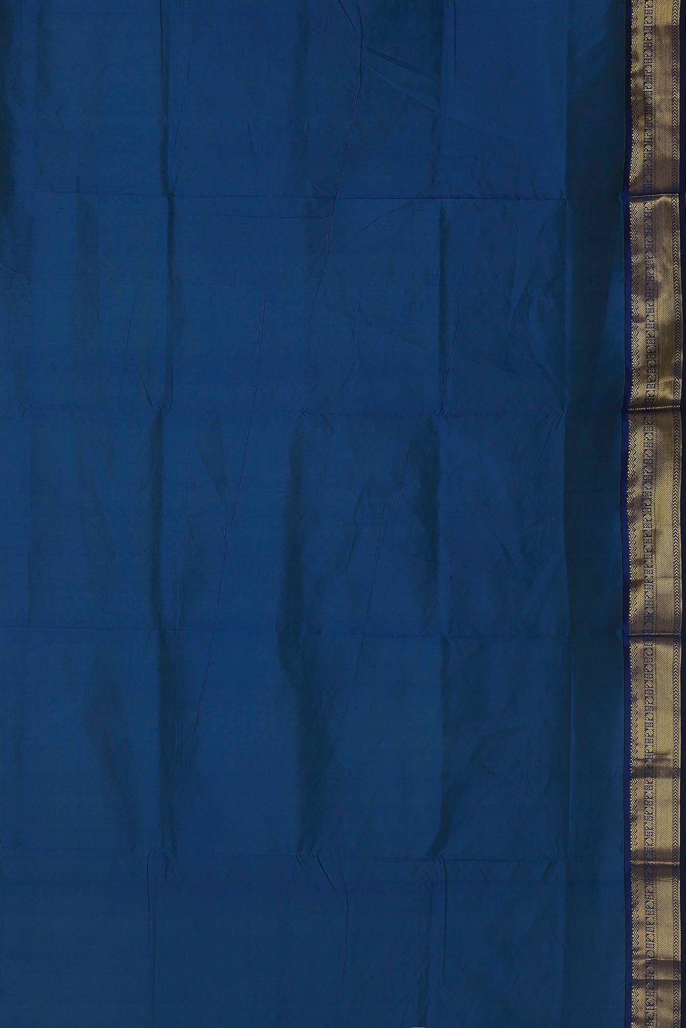 Blue Blended Poly Cotton Saree