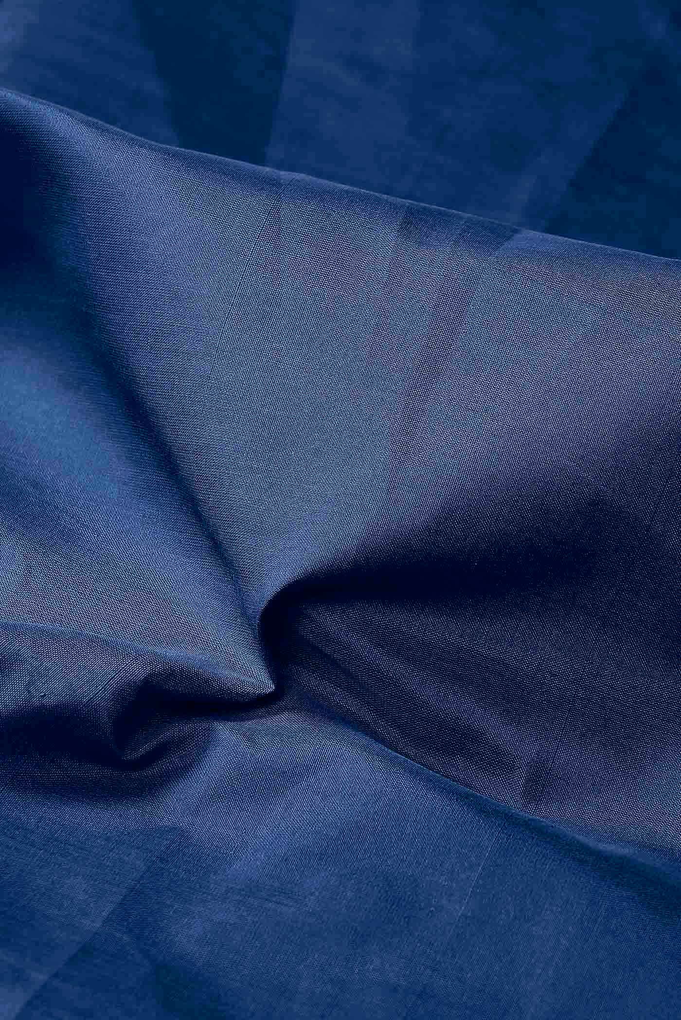 Blue Blended Poly Cotton Saree