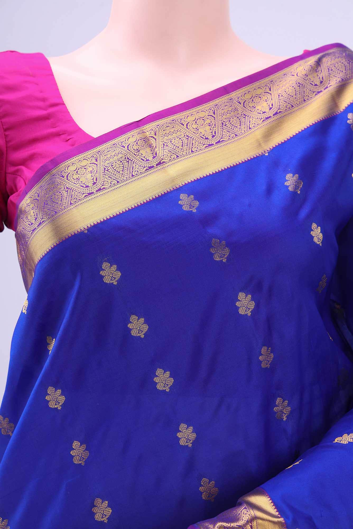 Electric Blue Kanchipuram Silk Saree