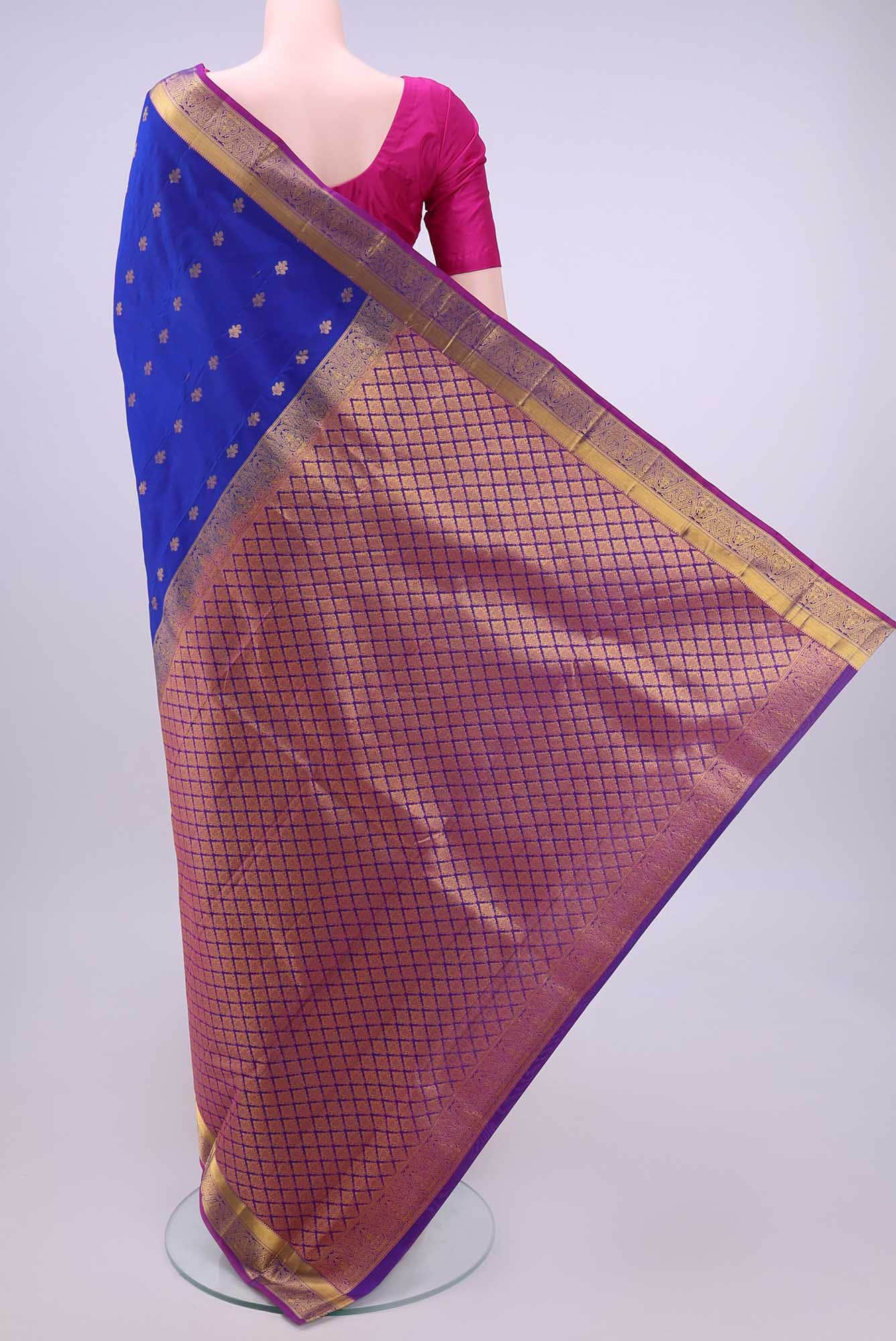 Electric Blue Kanchipuram Silk Saree
