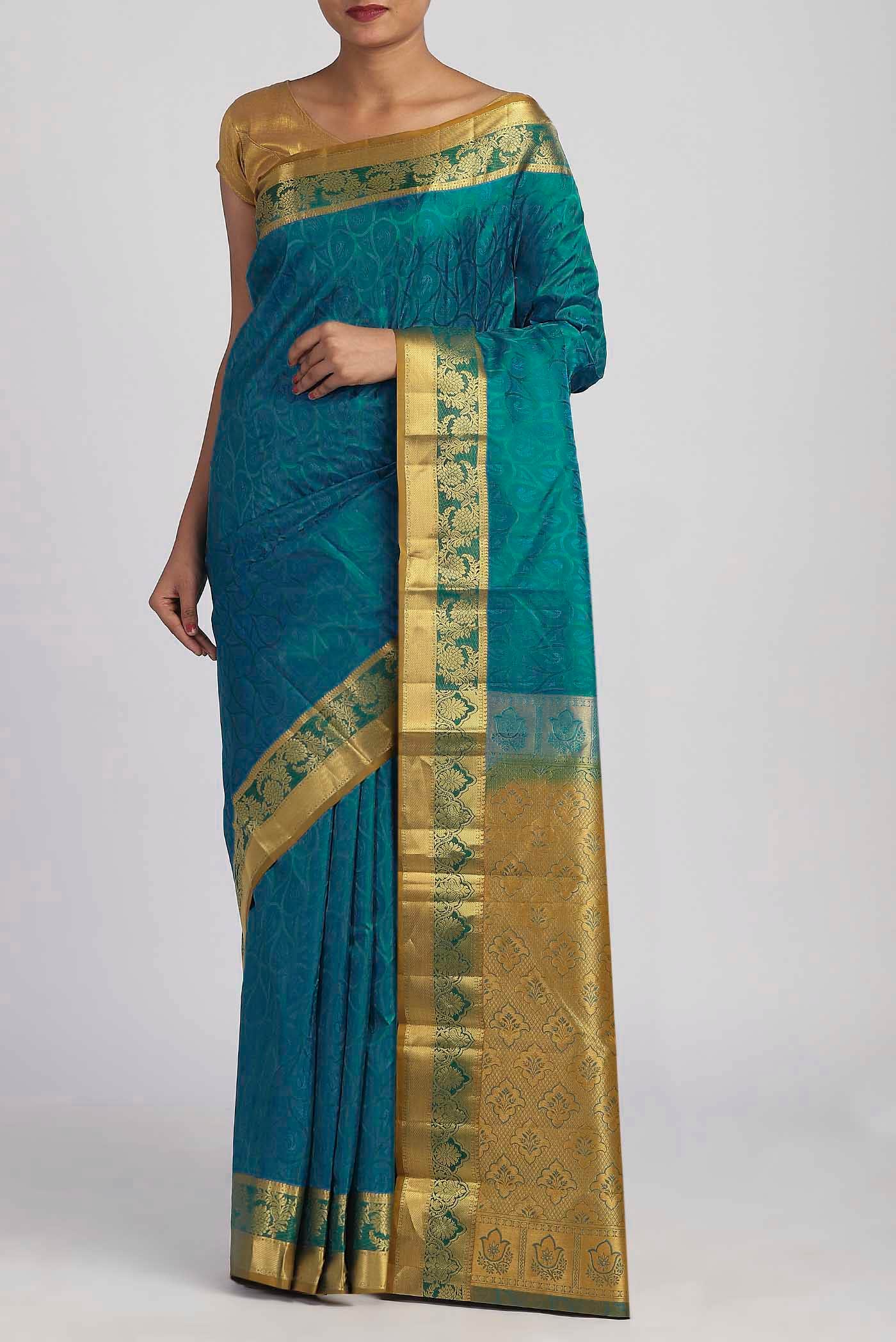 Blue Kanchipuram Silk Saree