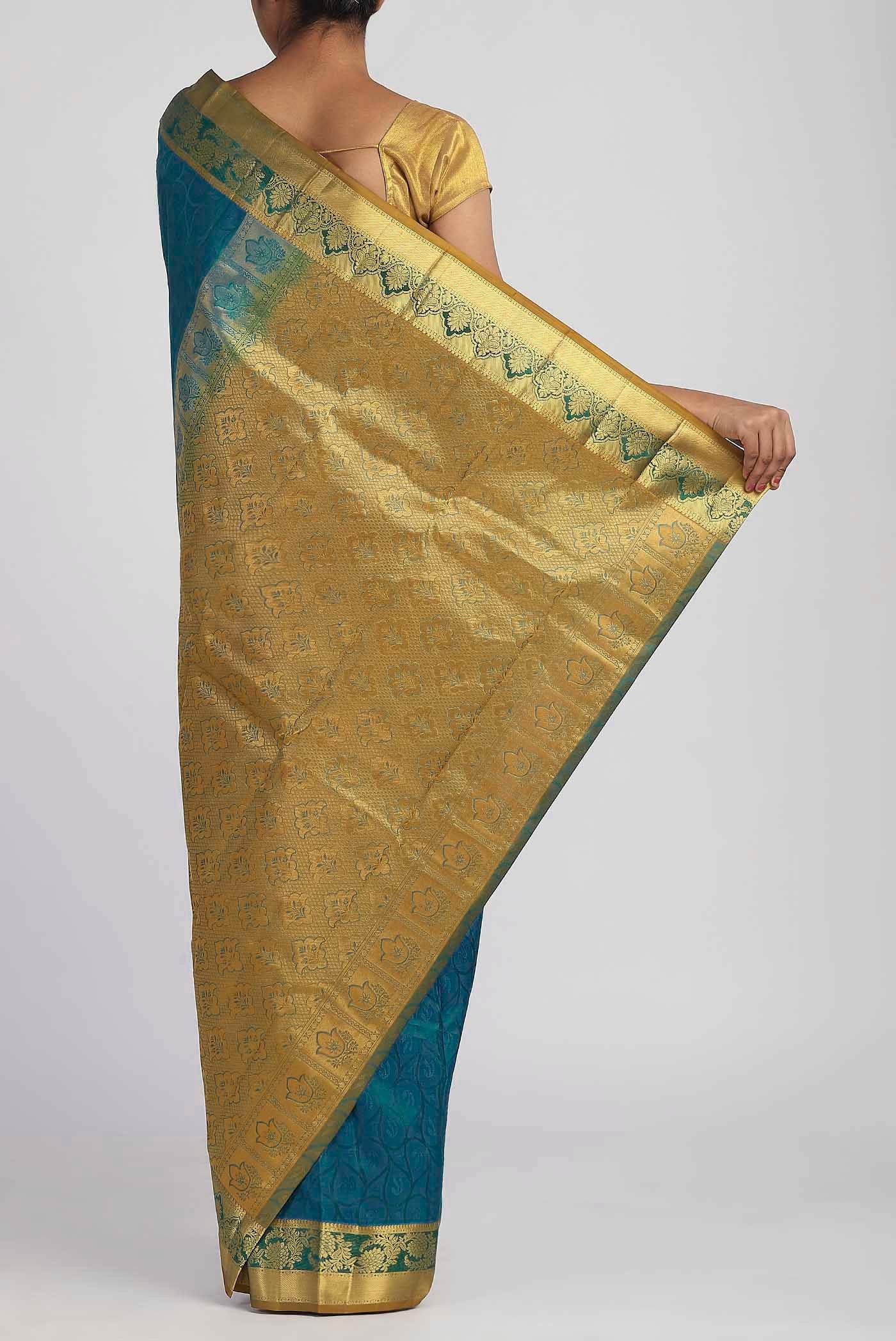 Blue Kanchipuram Silk Saree
