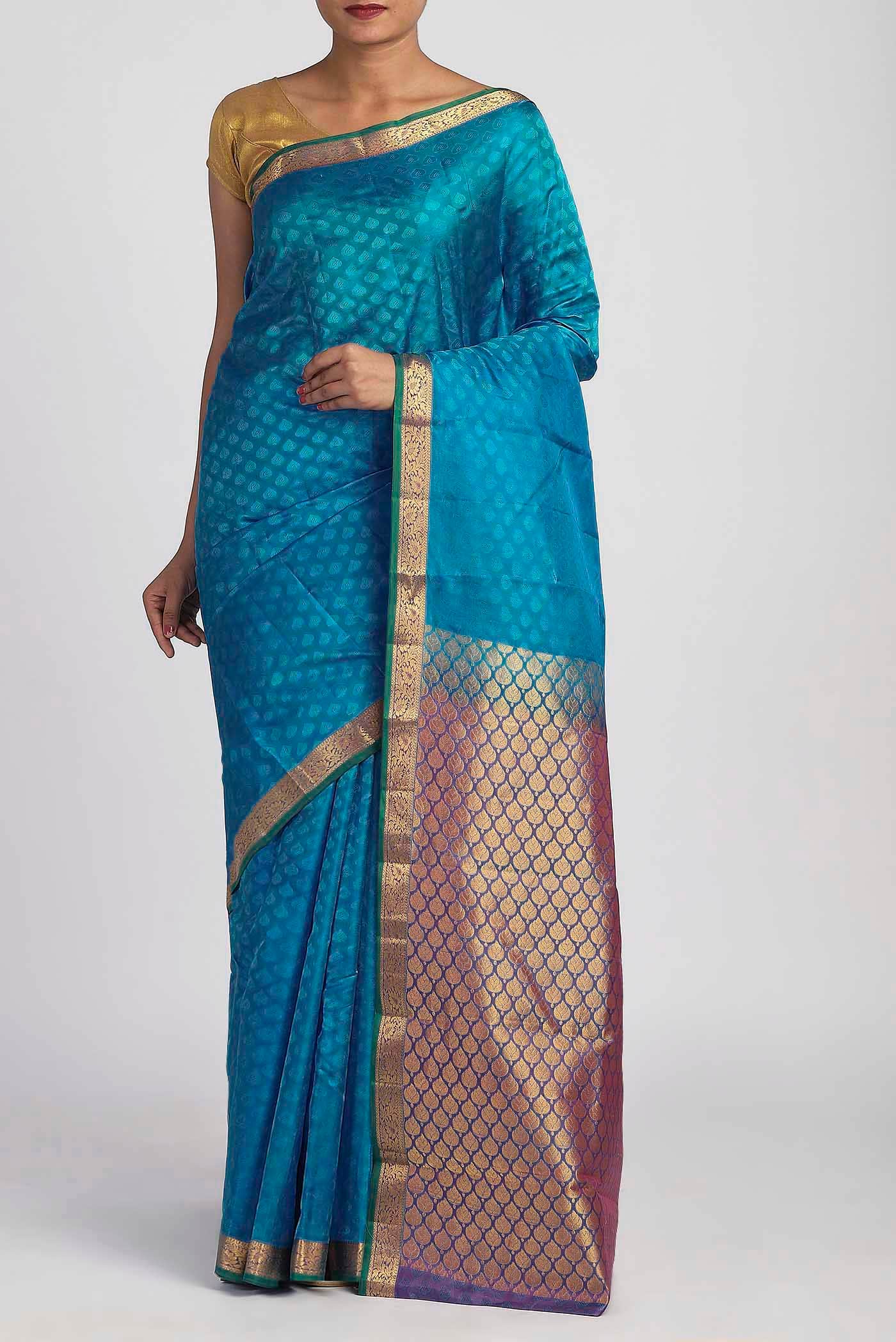 Blue Kanchipuram Silk Saree