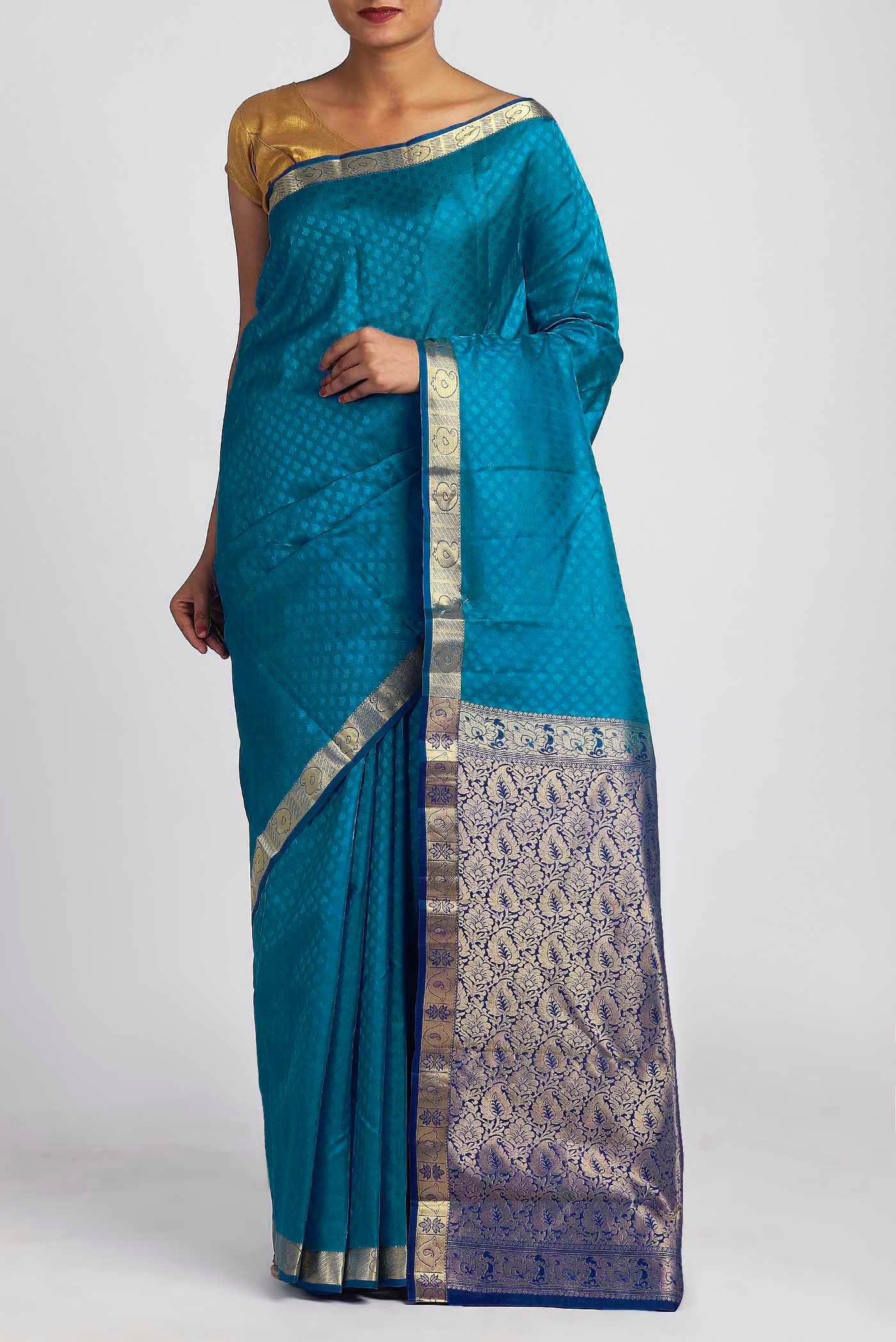 Blue Kanchipuram Silk Saree