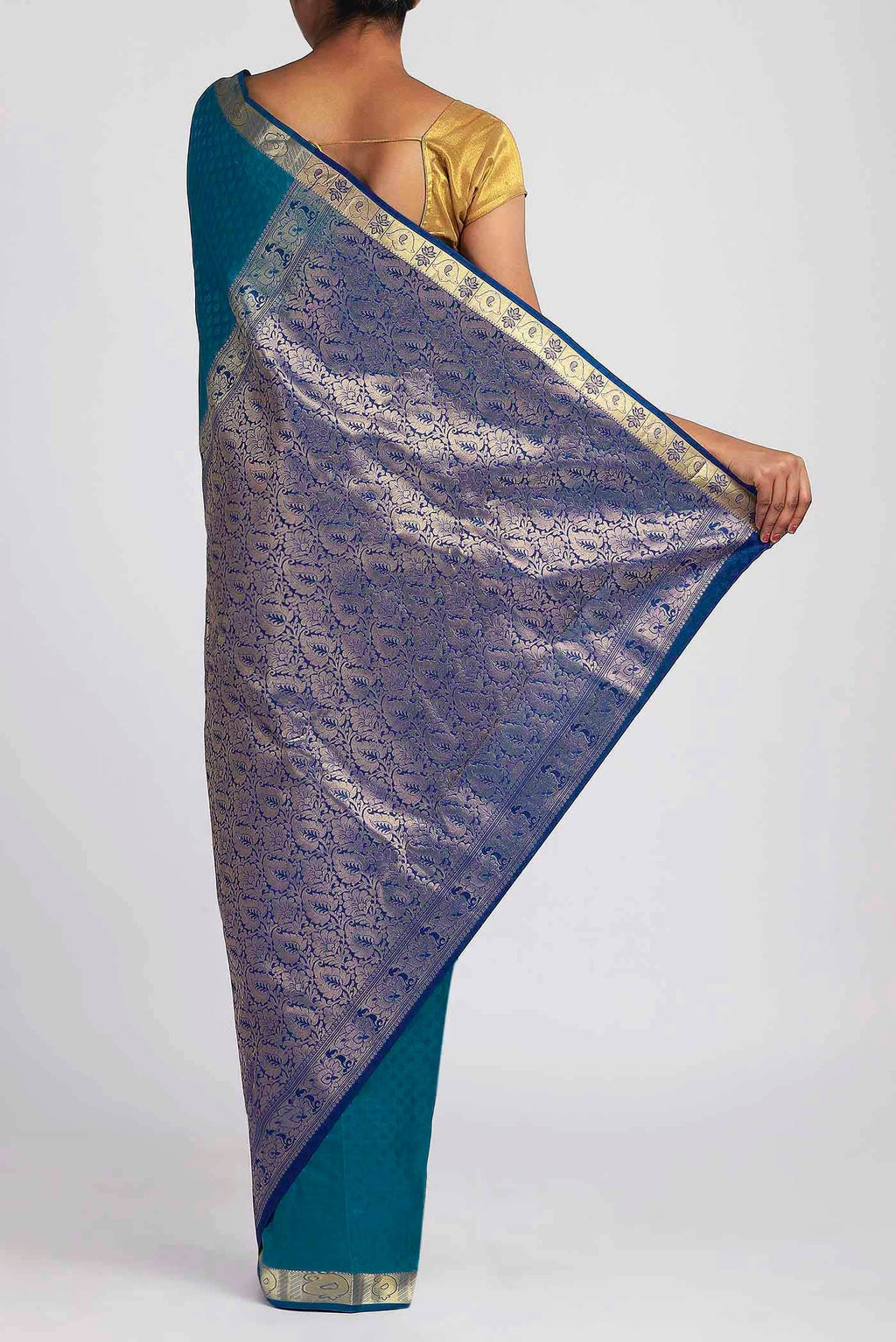 Blue Kanchipuram Silk Saree