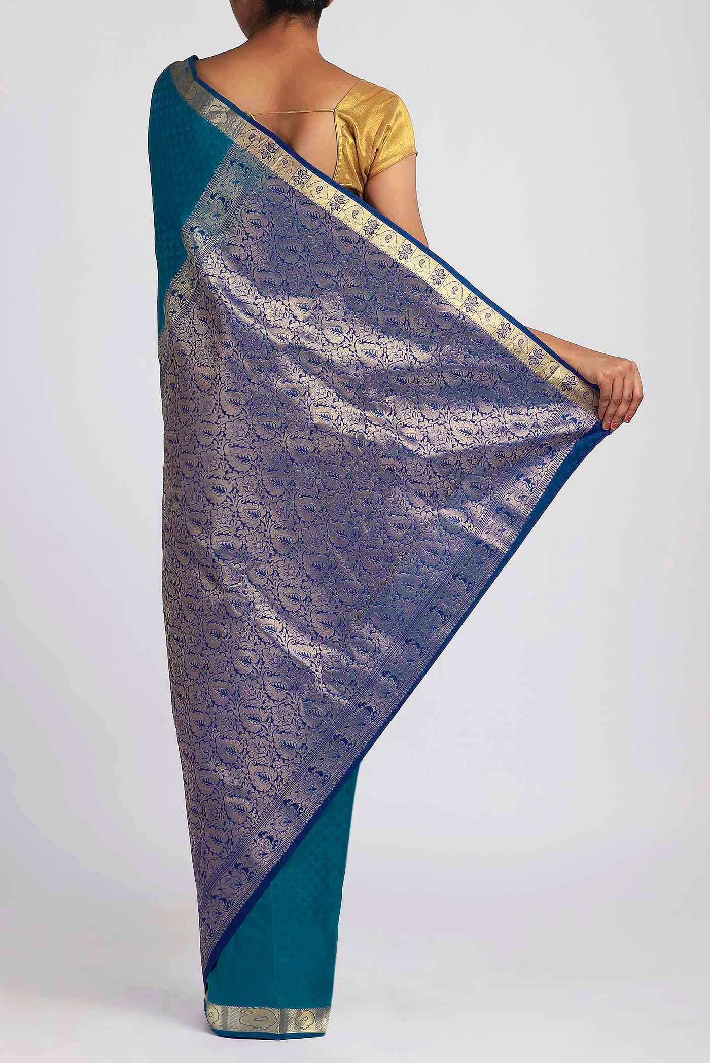 Blue Kanchipuram Silk Saree
