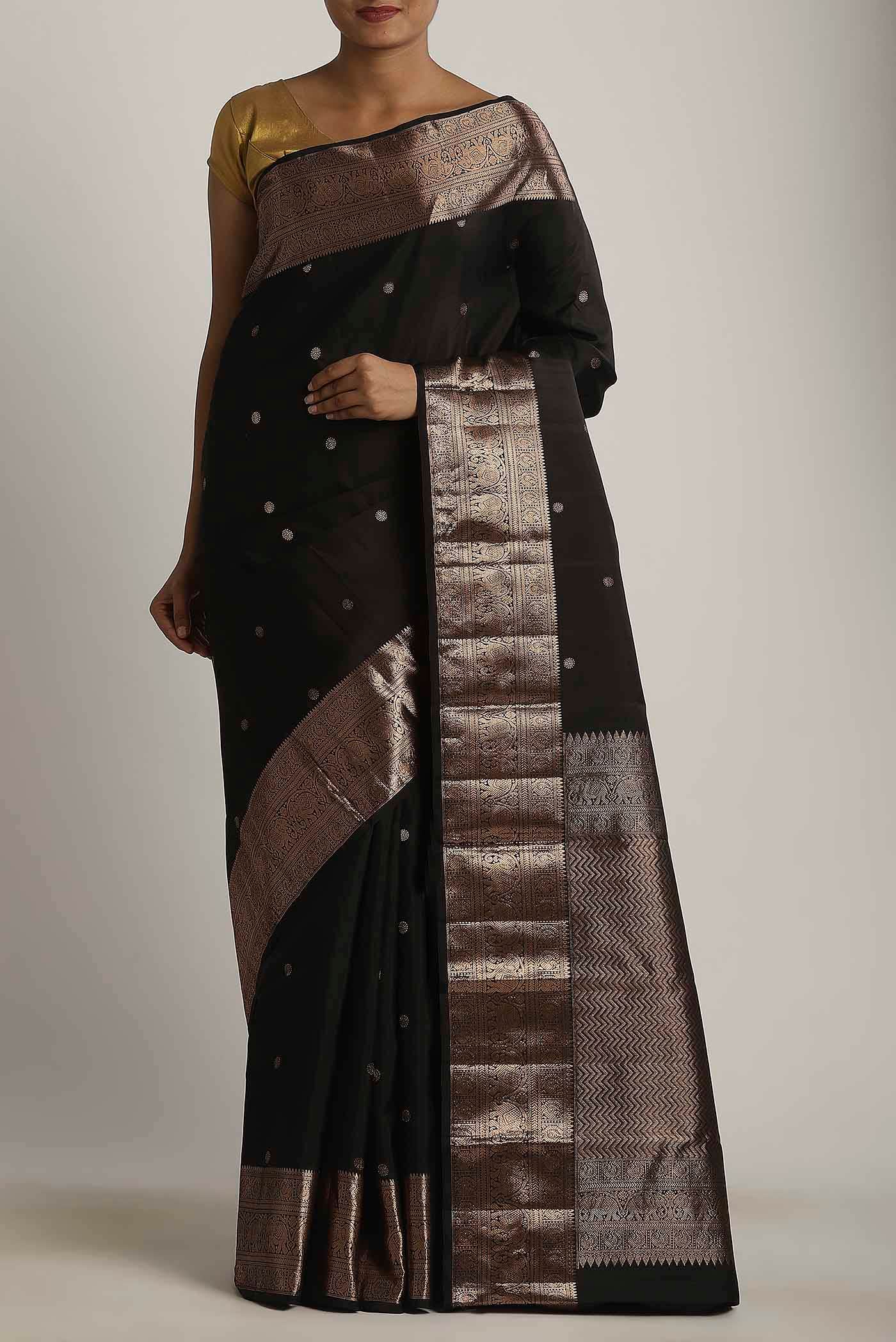 Black Kanchipuram Silk Saree