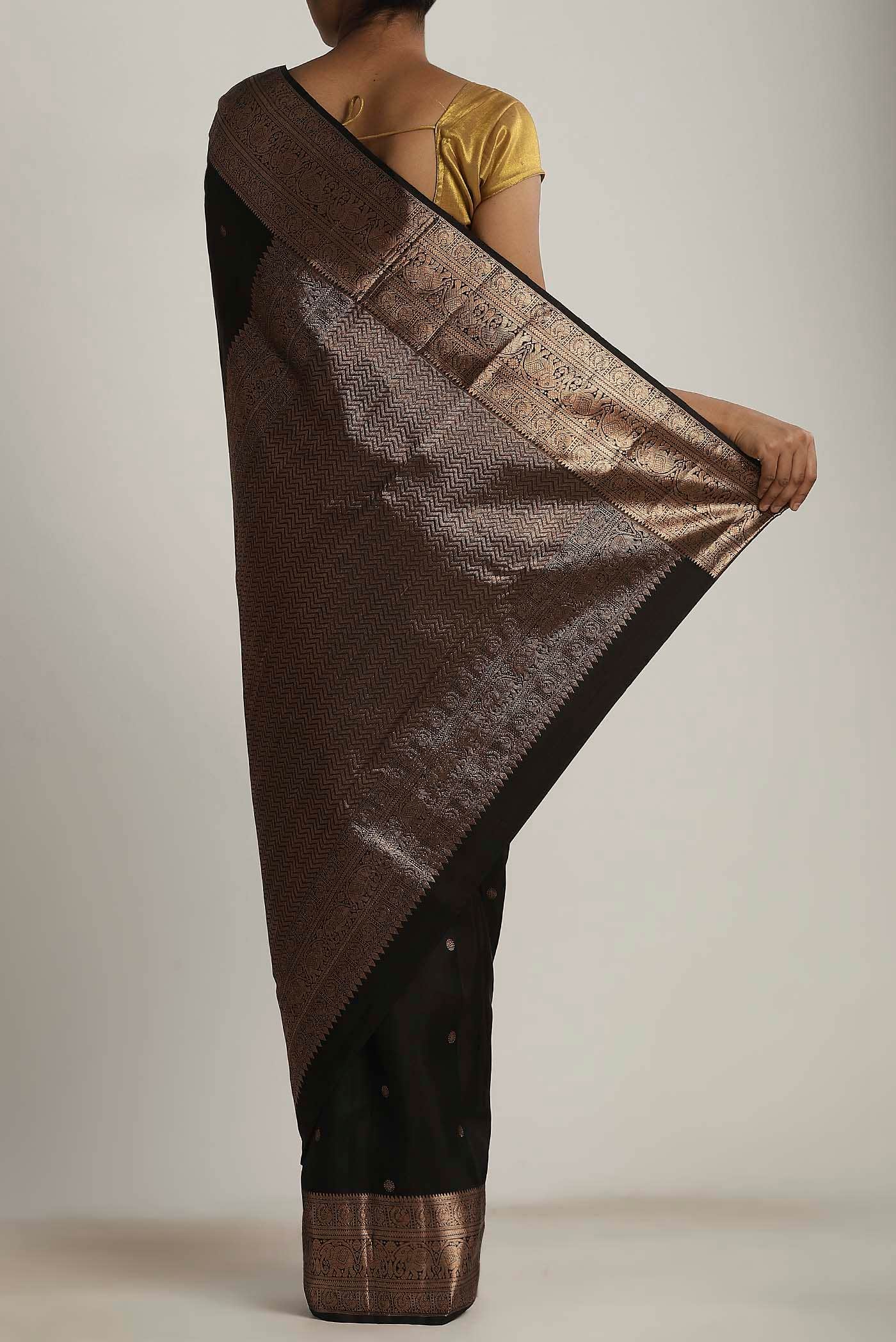 Black Kanchipuram Silk Saree