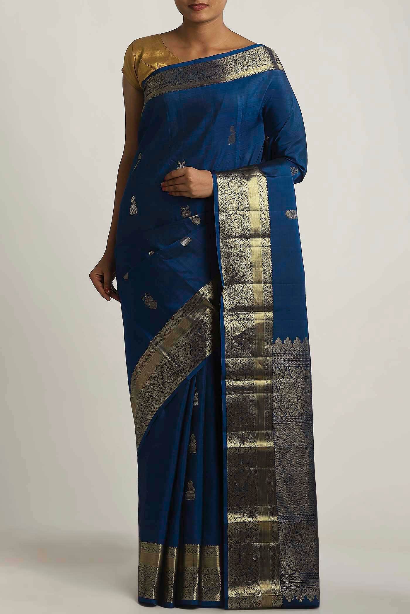 Blue Kanchipuram Silk Saree