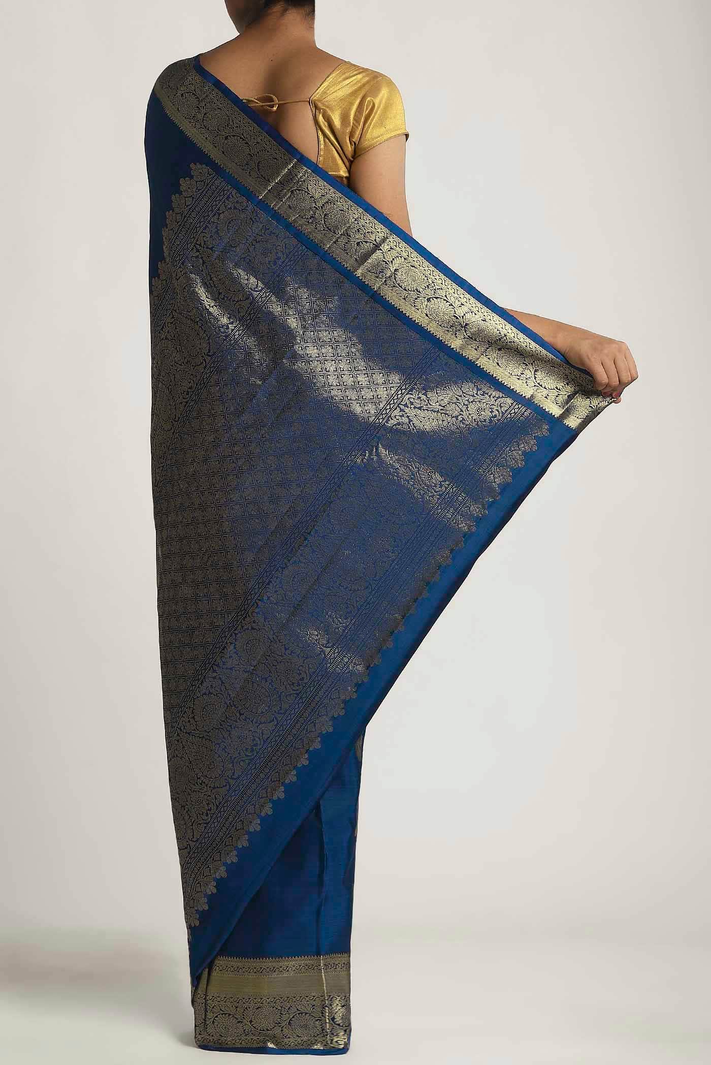 Blue Kanchipuram Silk Saree
