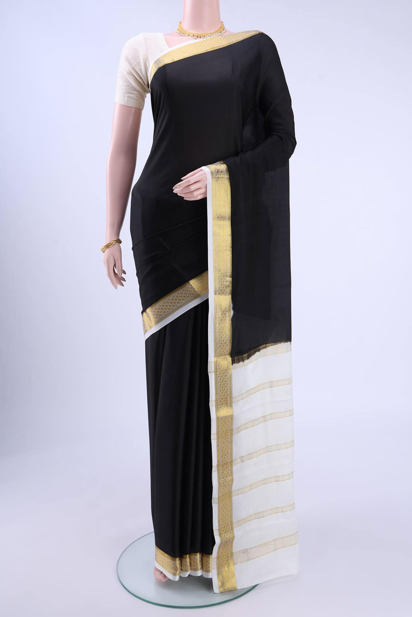 Black Crepe Saree