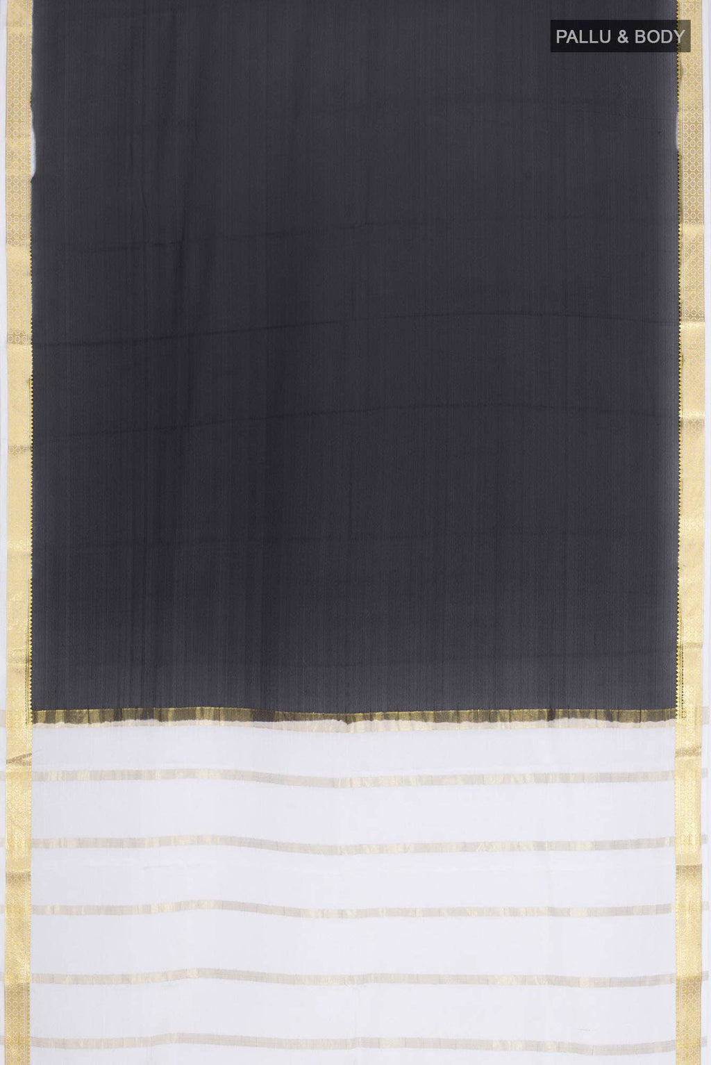 Black Mysore Crepe Saree