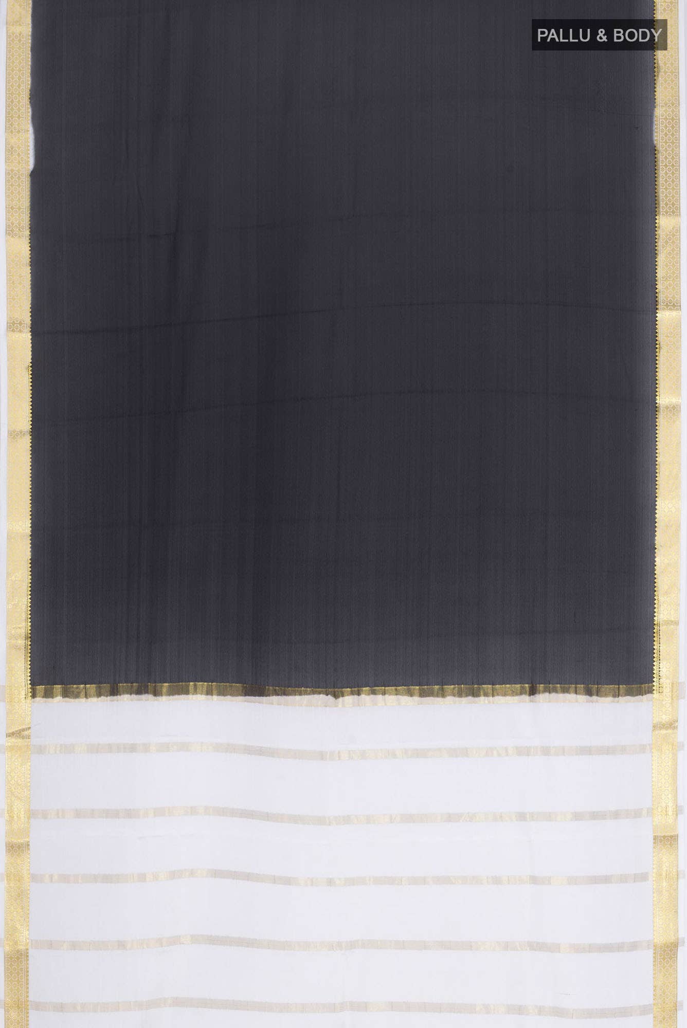 Black Mysore Crepe Saree