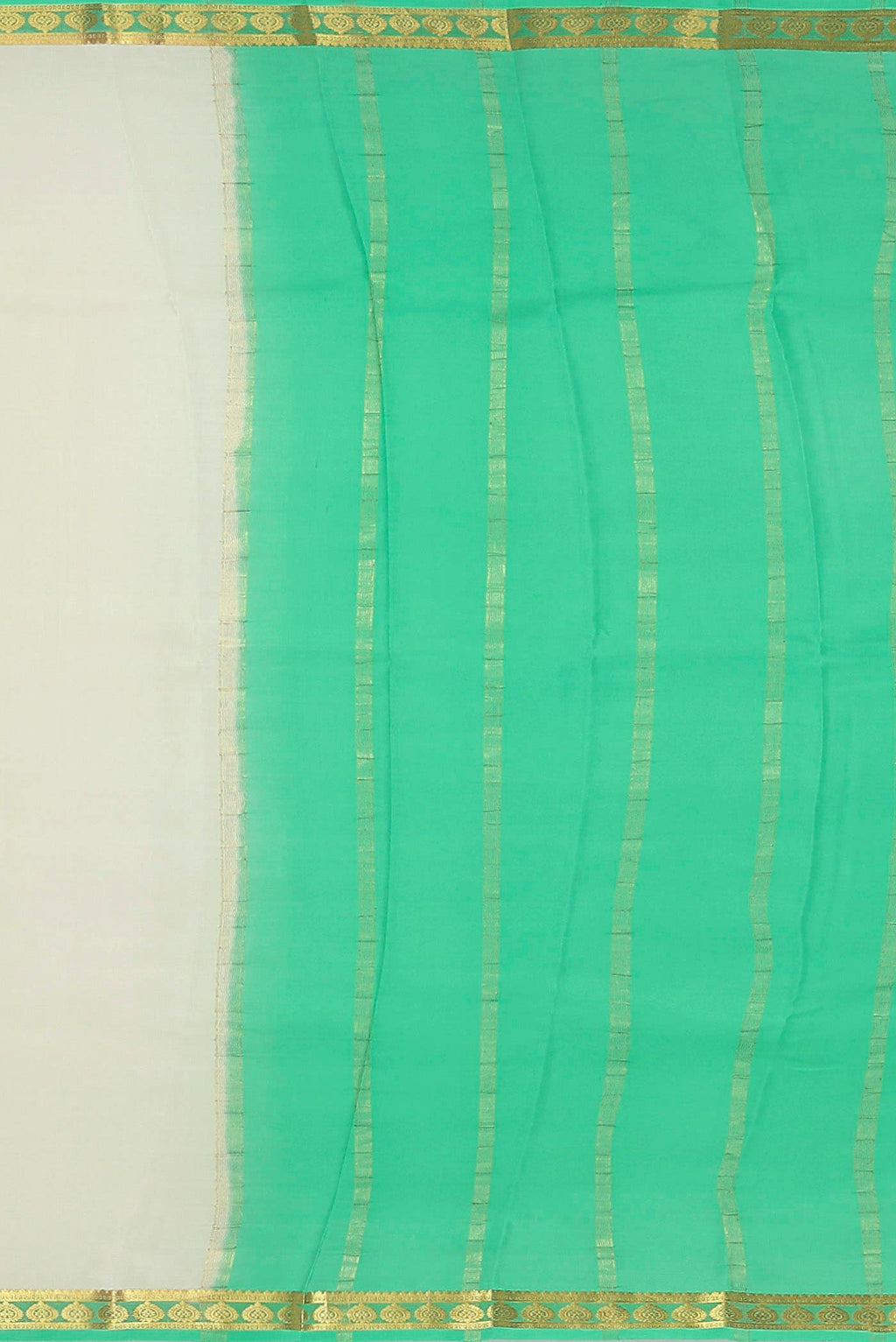 Cream Mysore Crepe Saree