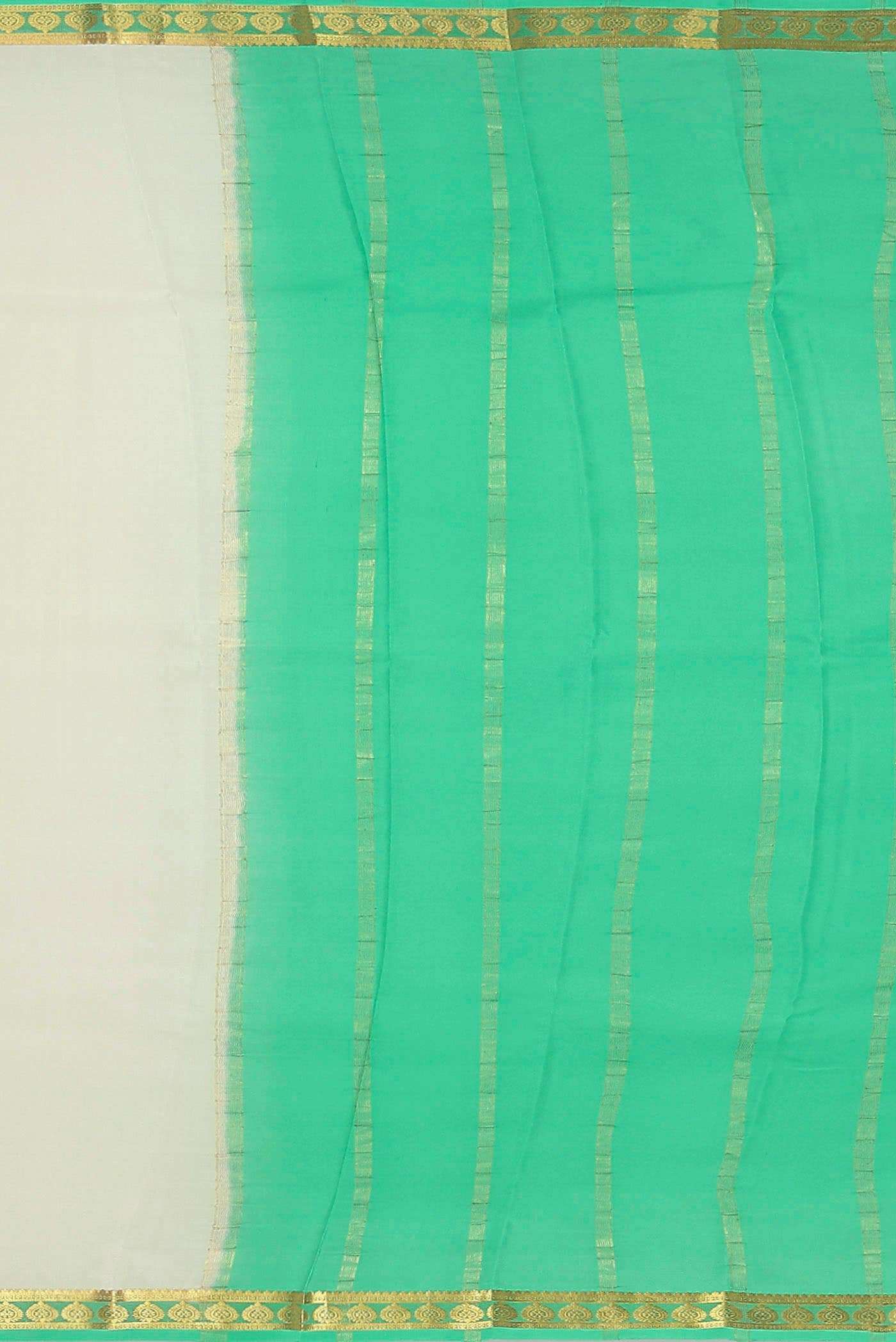 Cream Mysore Crepe Saree