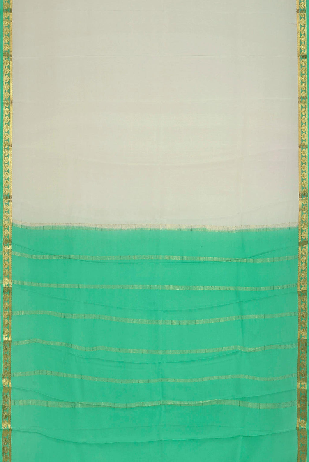 Cream Mysore Crepe Saree