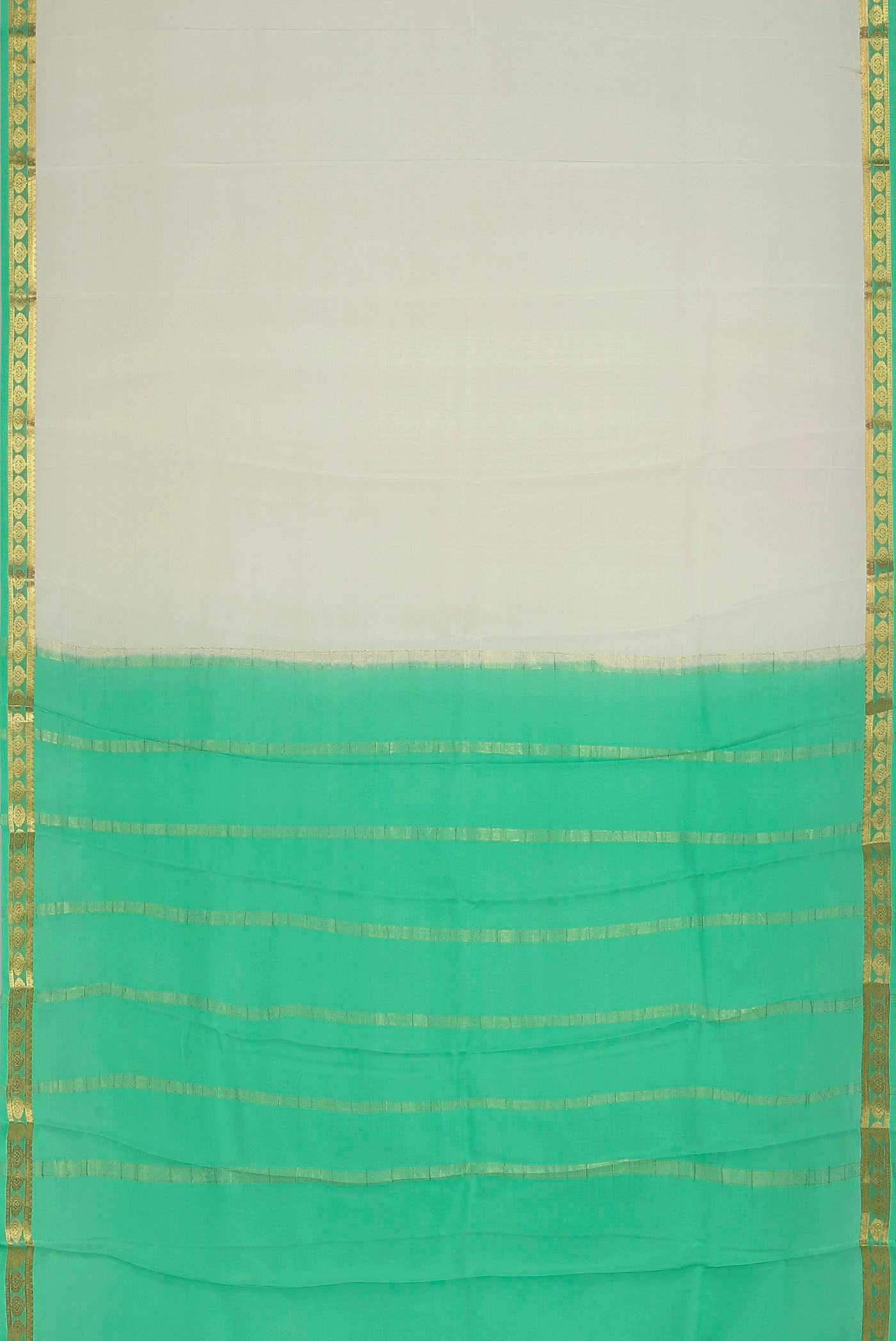 Cream Mysore Crepe Saree