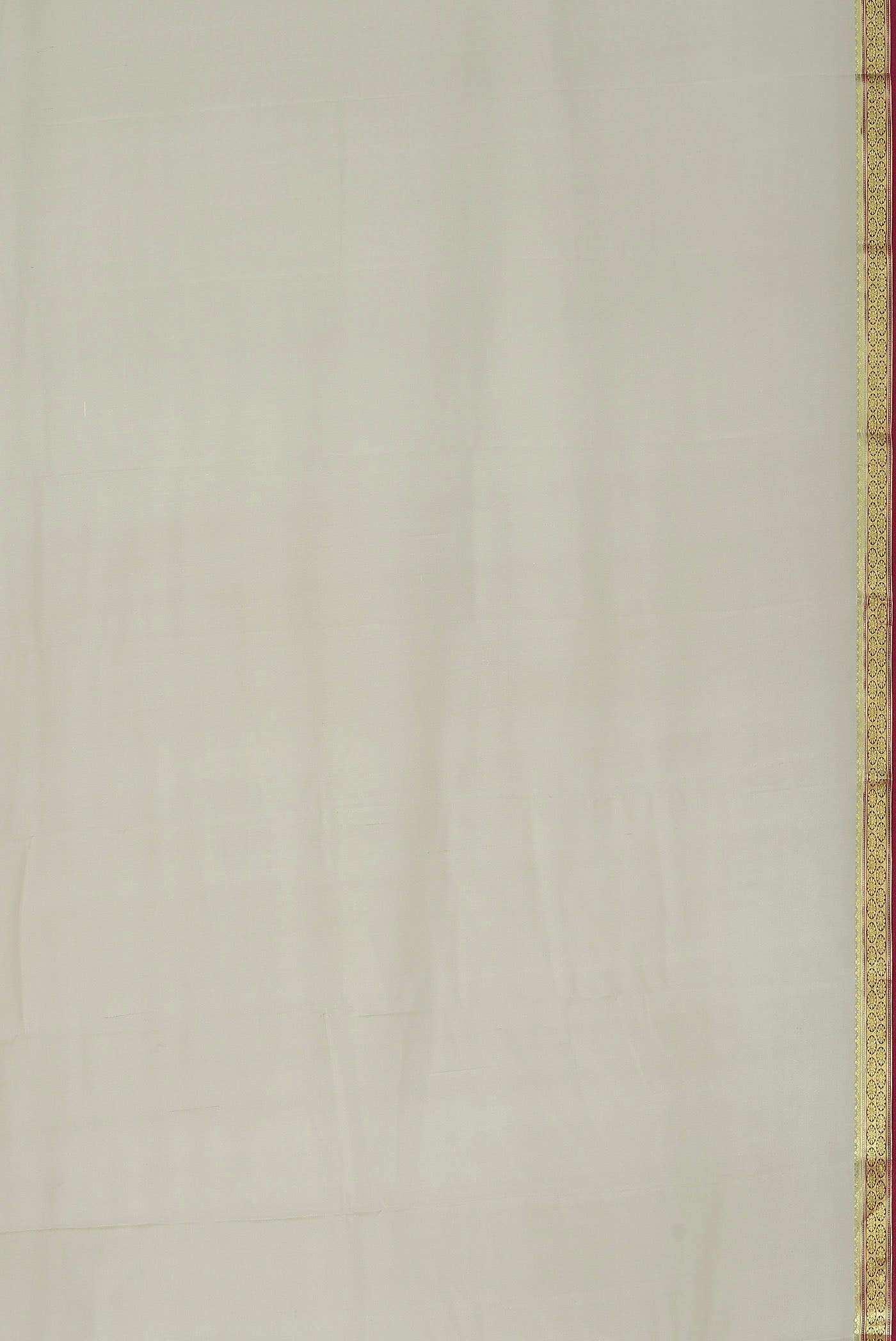 Cream Mysore Crepe Saree