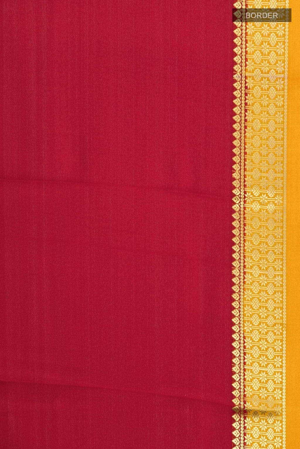 Deep Red Mysore Crepe Saree